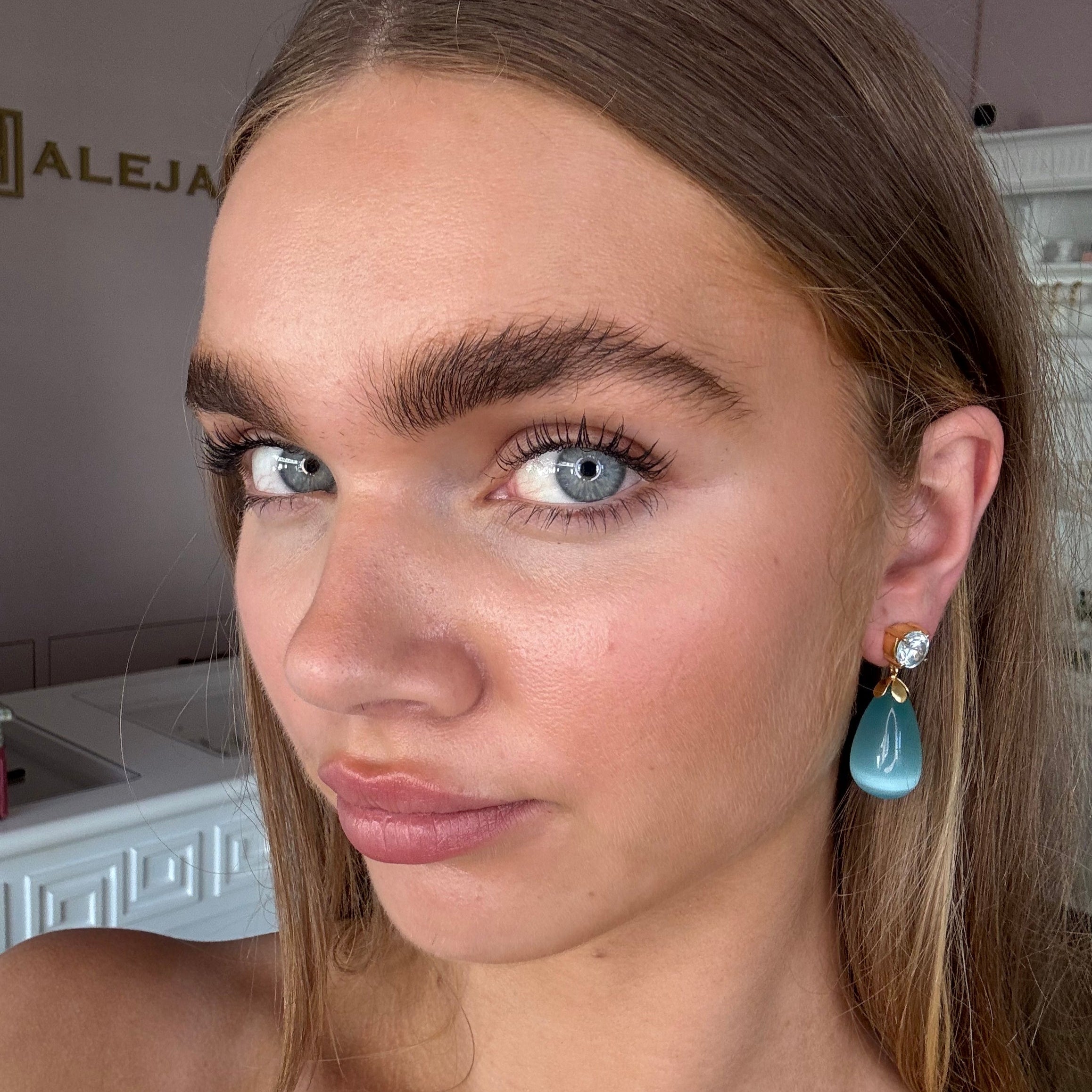 Gemstone & Cat's Eye Drop Earrings: The Loren