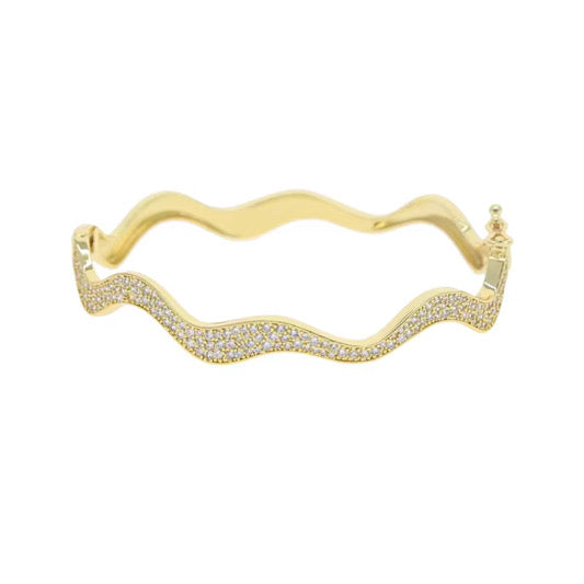 Thick White Topaz Bangle: The Calista