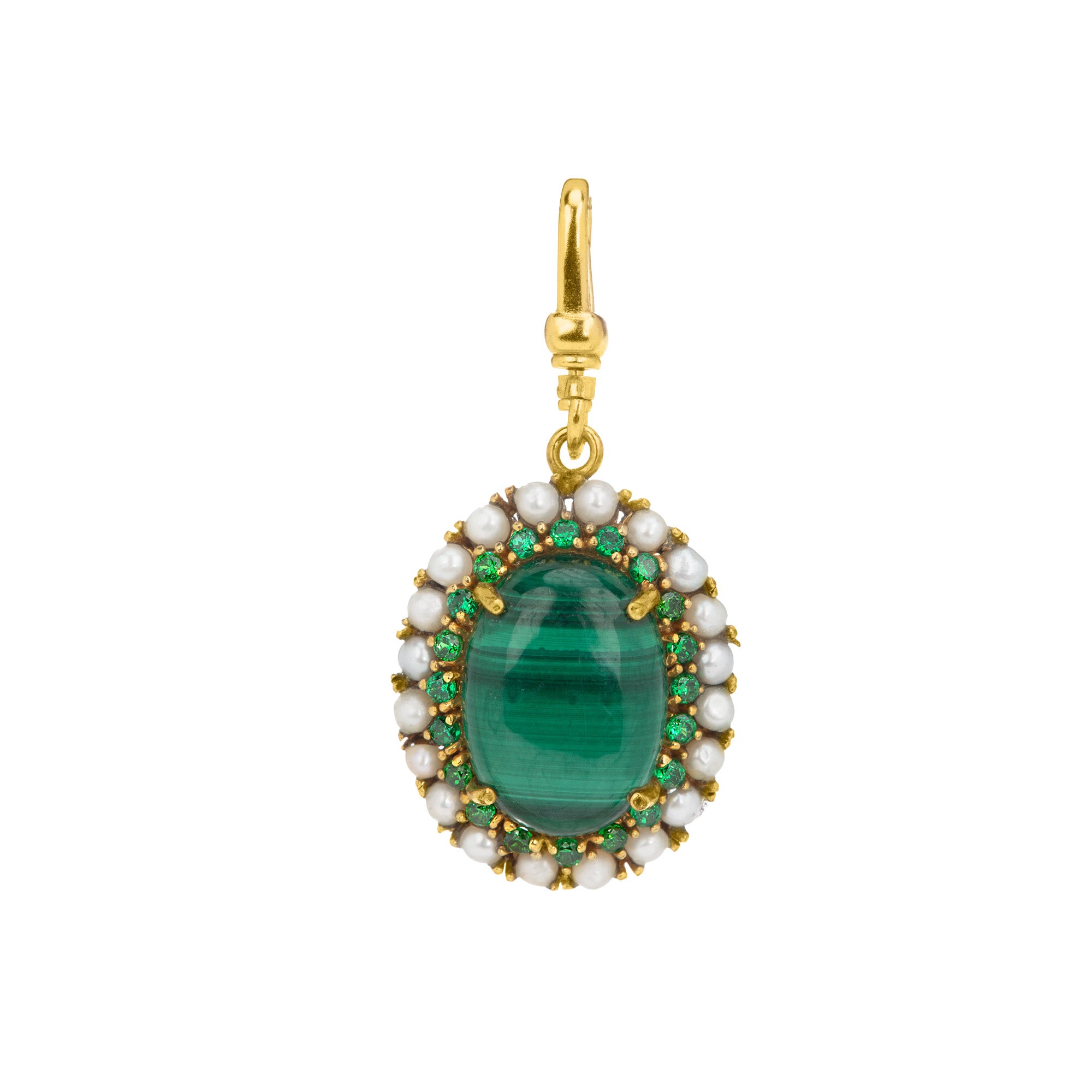 The Catherine: Gemstone Oval Charm