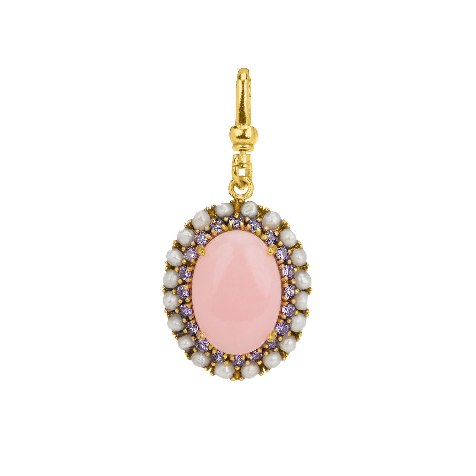 The Catherine: Gemstone Oval Charm