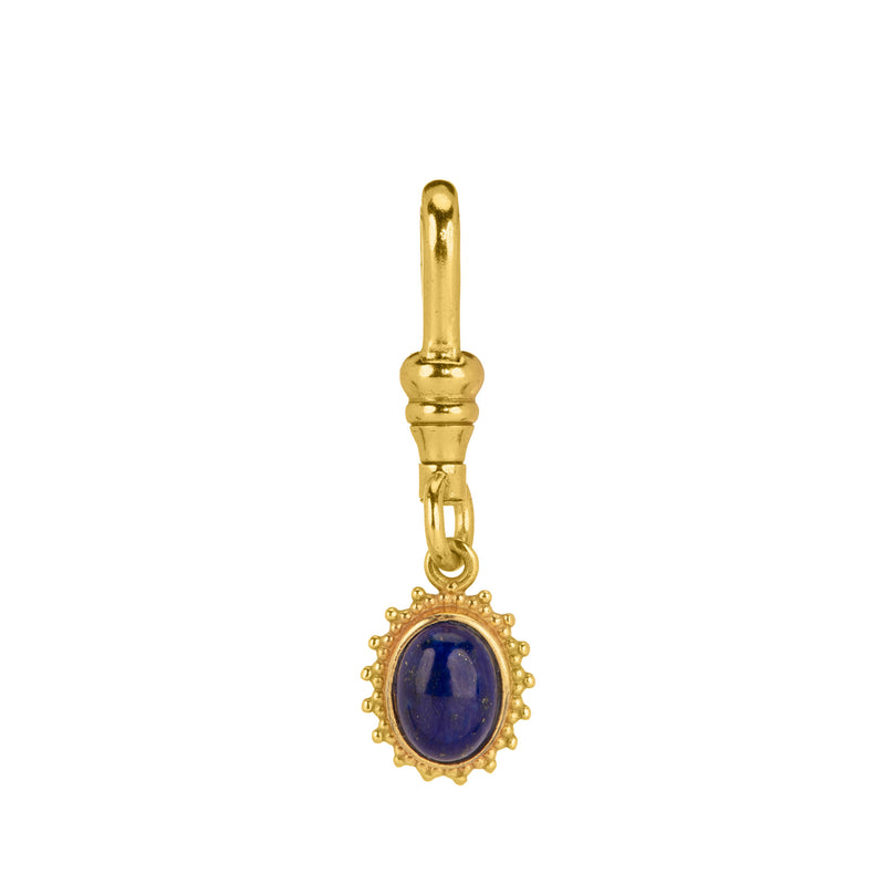 Mini Sunburst Bezel Charm (Lapis Lazuli)