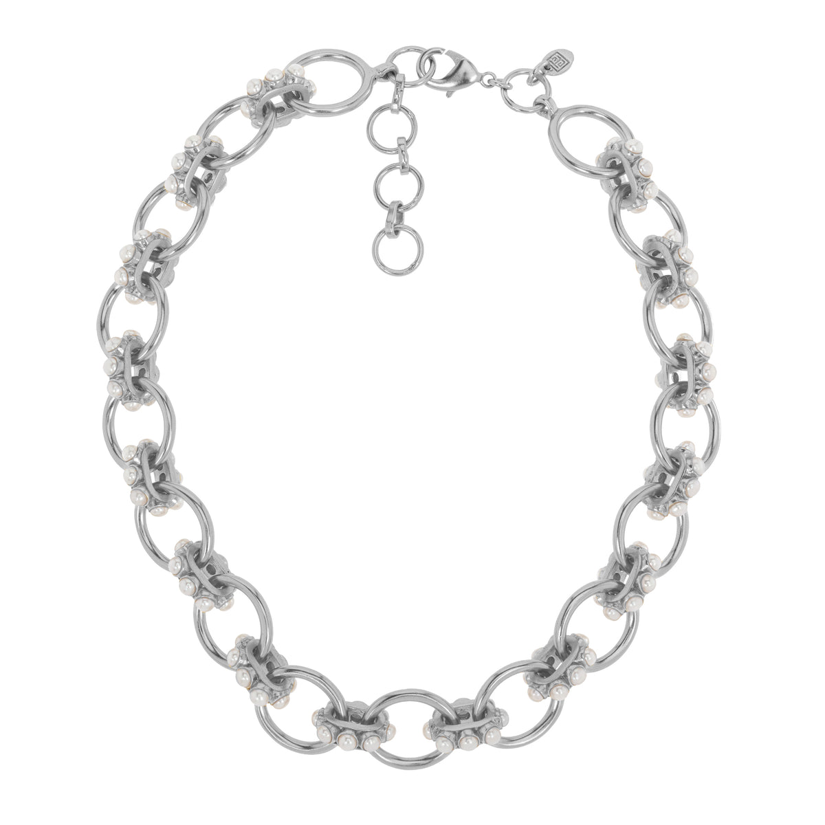 Chunky Link Gold Necklace With Pearl: The Nicola