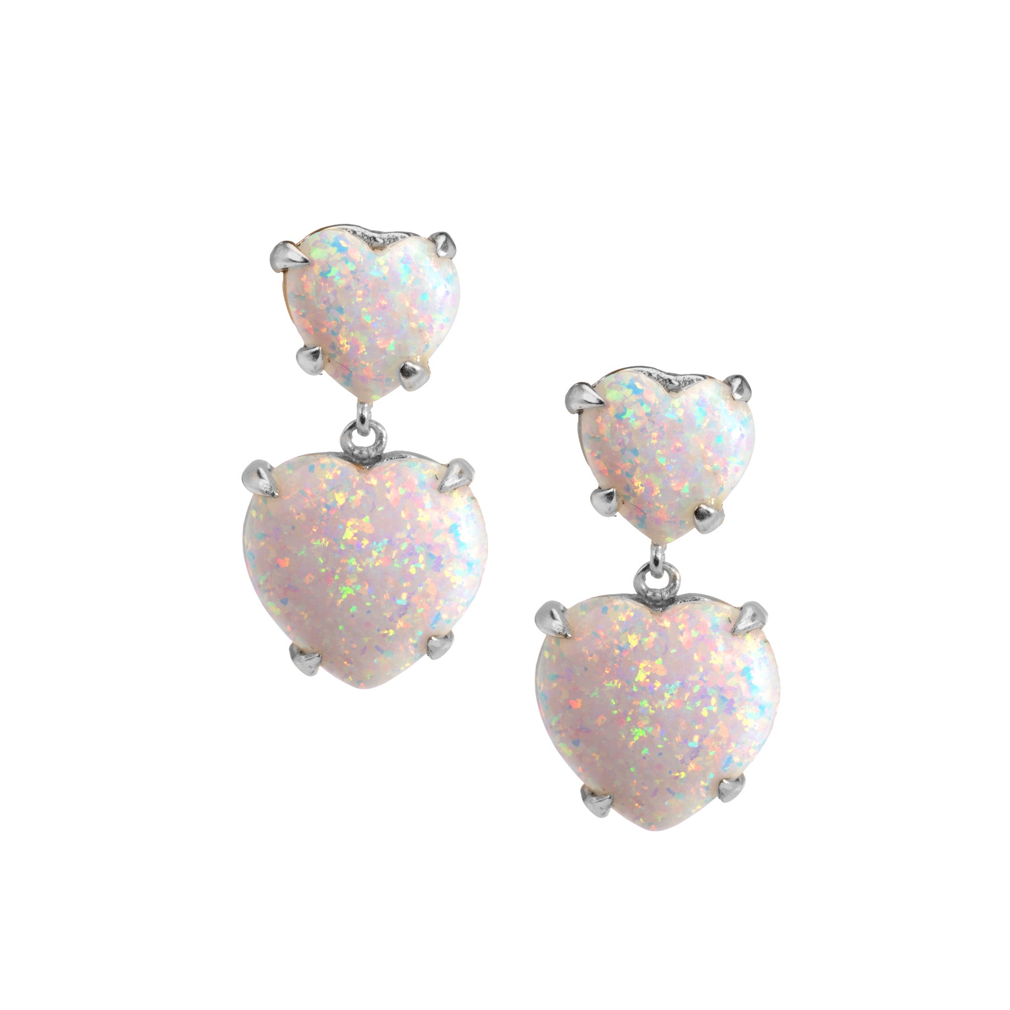 Double Heart Gemstone Earrings: The Pia