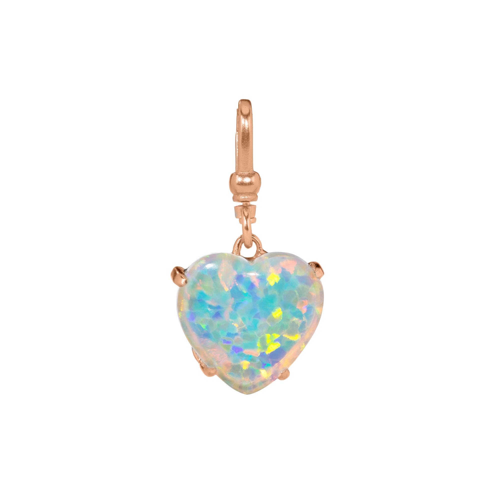 Small Opal Love Heart Charm