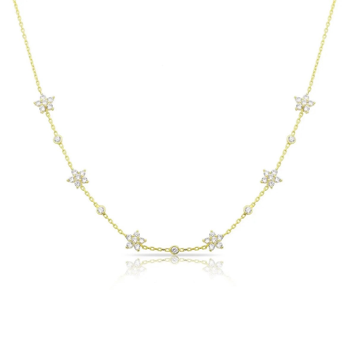 Dainty Gemstone Floral Necklace: The Miriani
