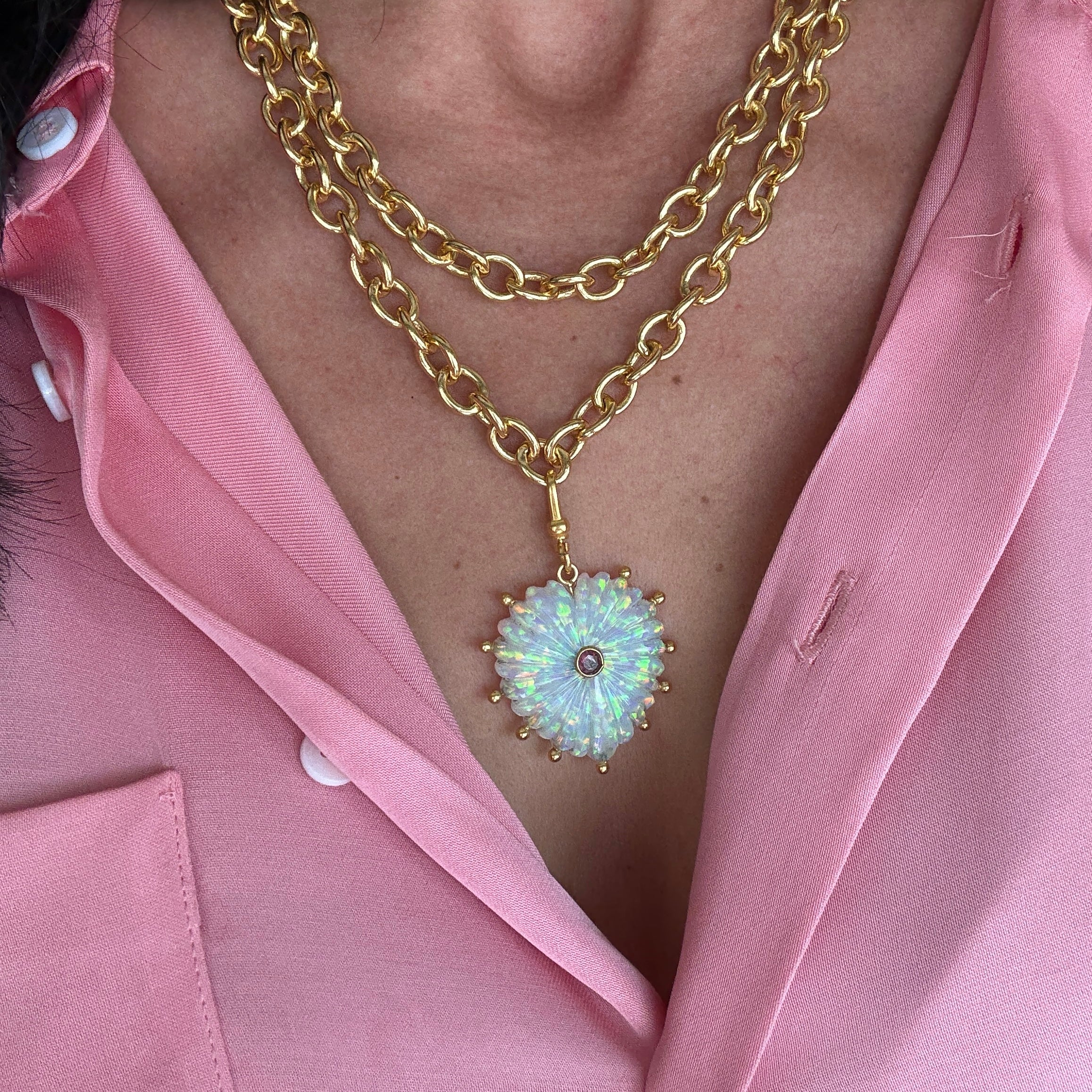 The Mabel: Reversible Carved Opal Heart