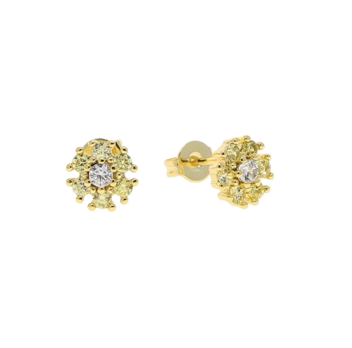 Dainty Gemstone Flower Studs: The Alysia
