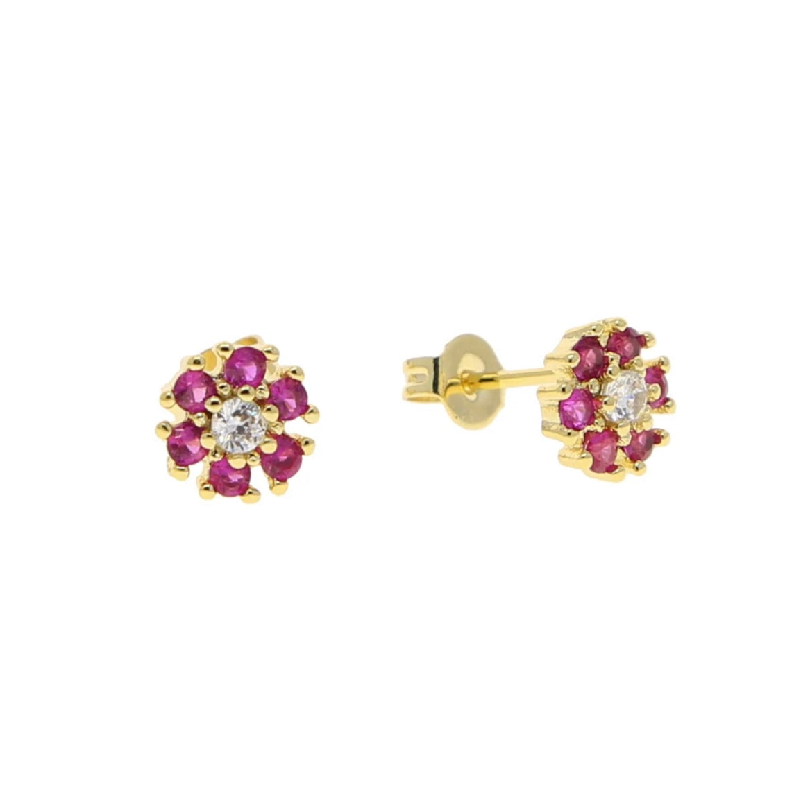 Dainty Gemstone Flower Studs: The Alysia