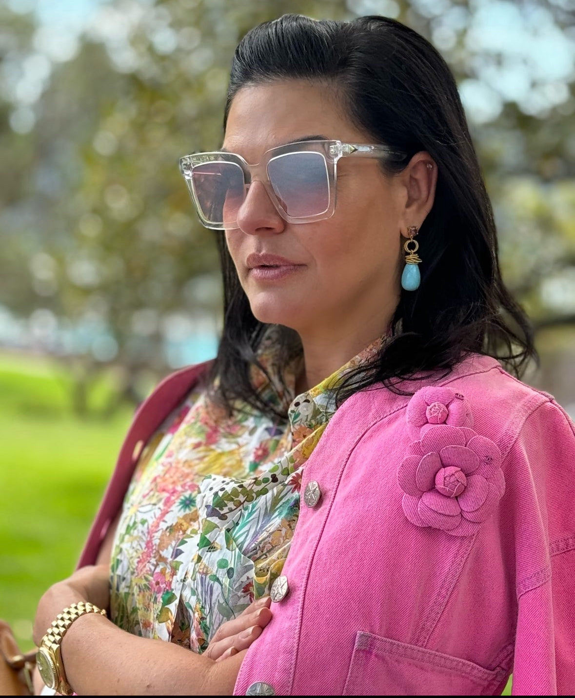 Garnet and Turquoise Drop Earrings: The Clarissa