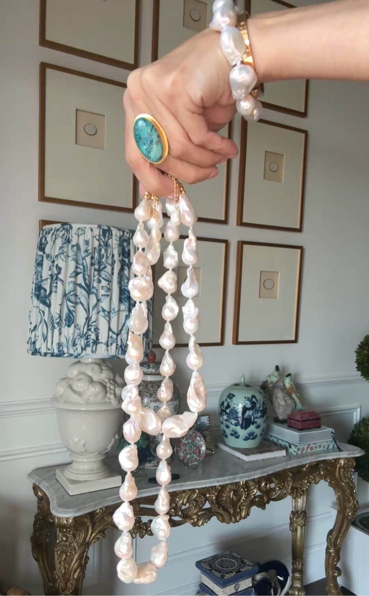 18k Gold Vermeil Natural Baroque Pearl Necklace: The Monica