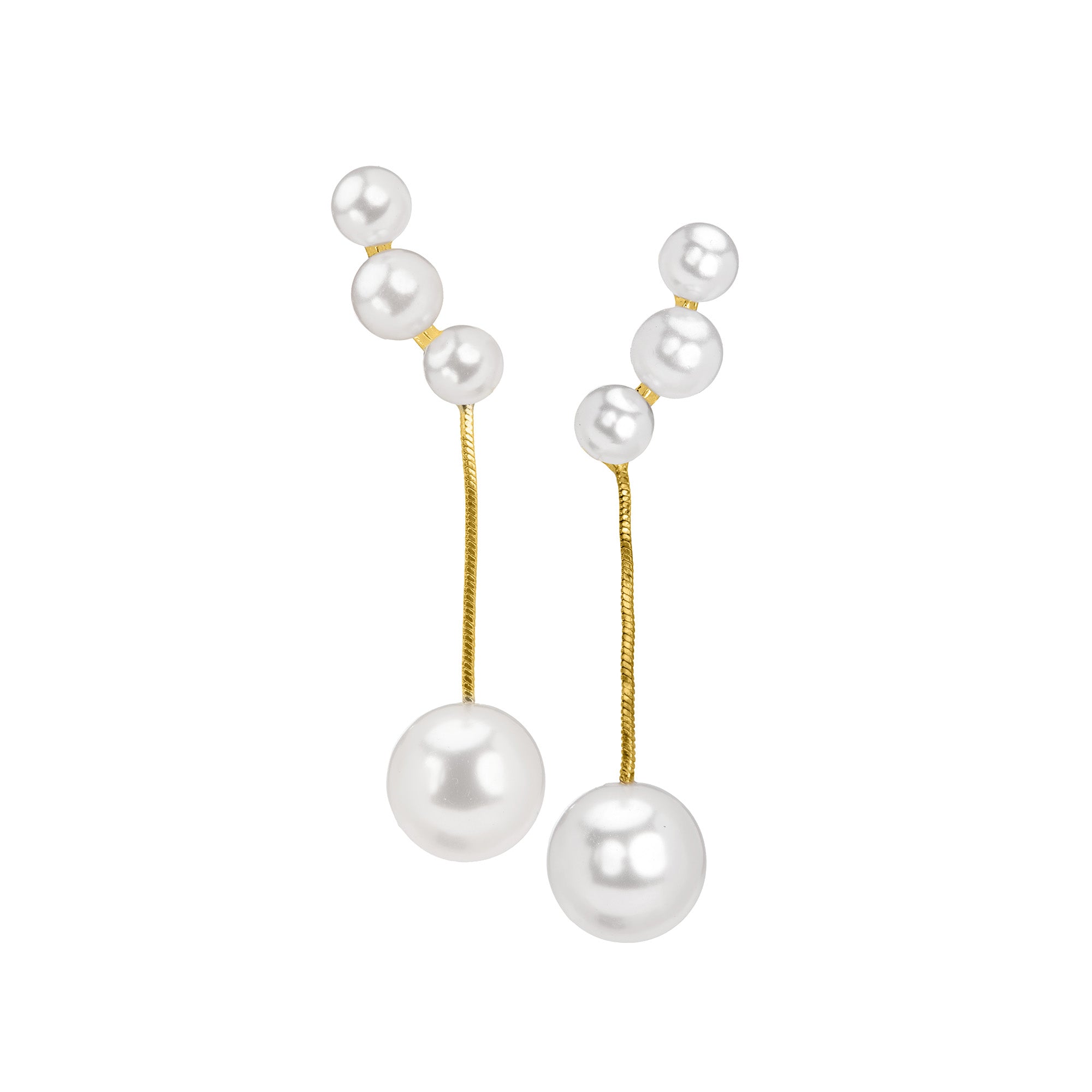 Pearl Climber and Pearl Drop earrings: The Portia