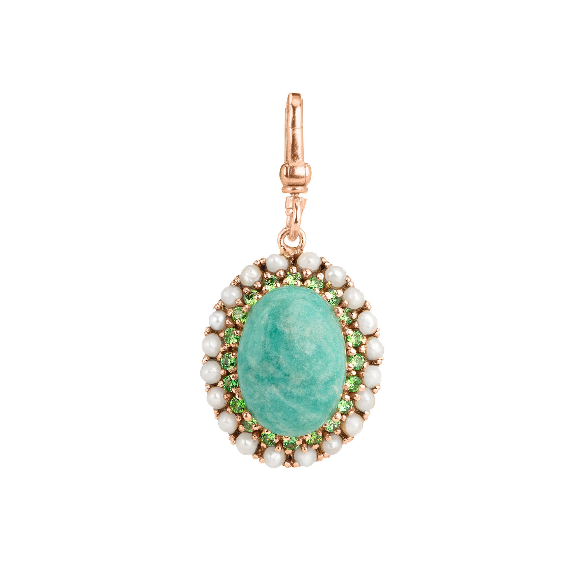 The Catherine: Gemstone Oval Charm