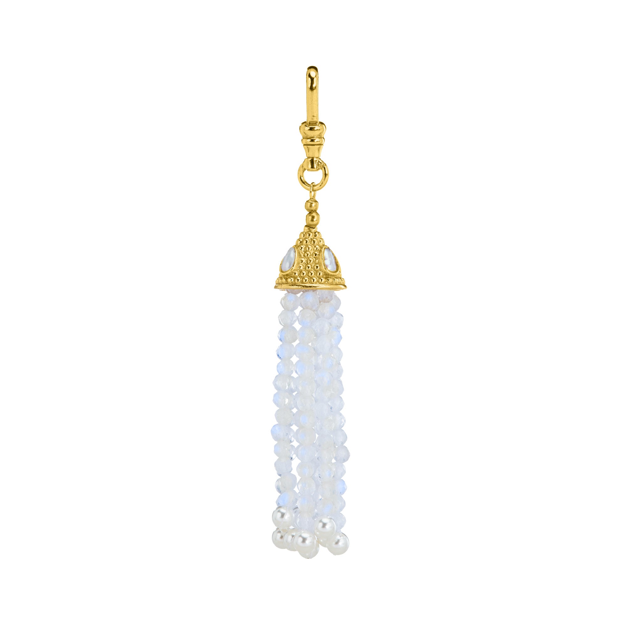 The Odessa: Rainbow Moonstone Tassel Charm