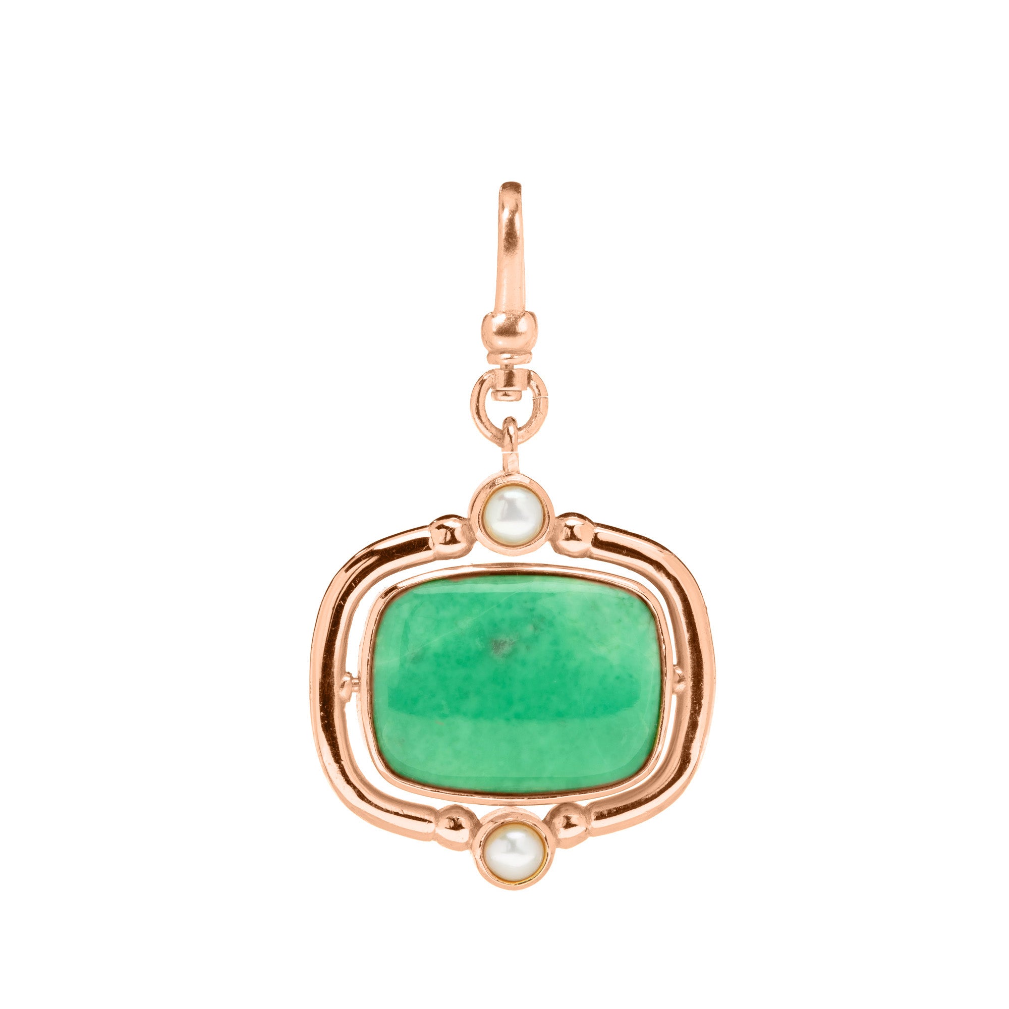 The Odette: 4-in-1 Cushion Gemstone Charm (Lizardite and Arizona Turquoise)