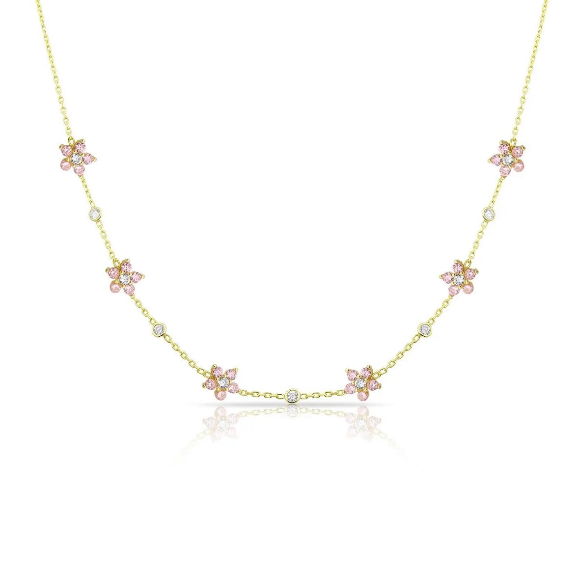 Dainty Gemstone Floral Necklace: The Miriani