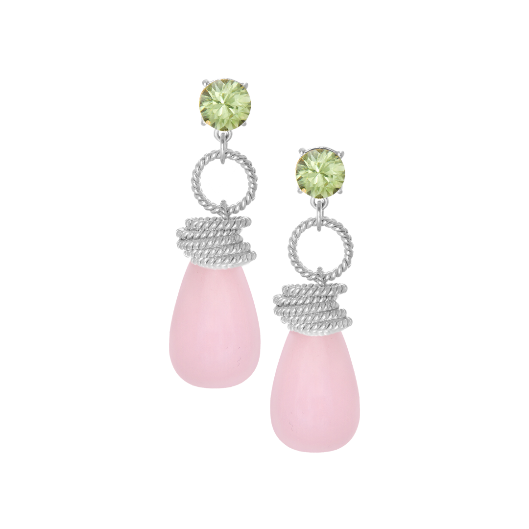 Double Gemstone Drop Earrings: The Clarissa
