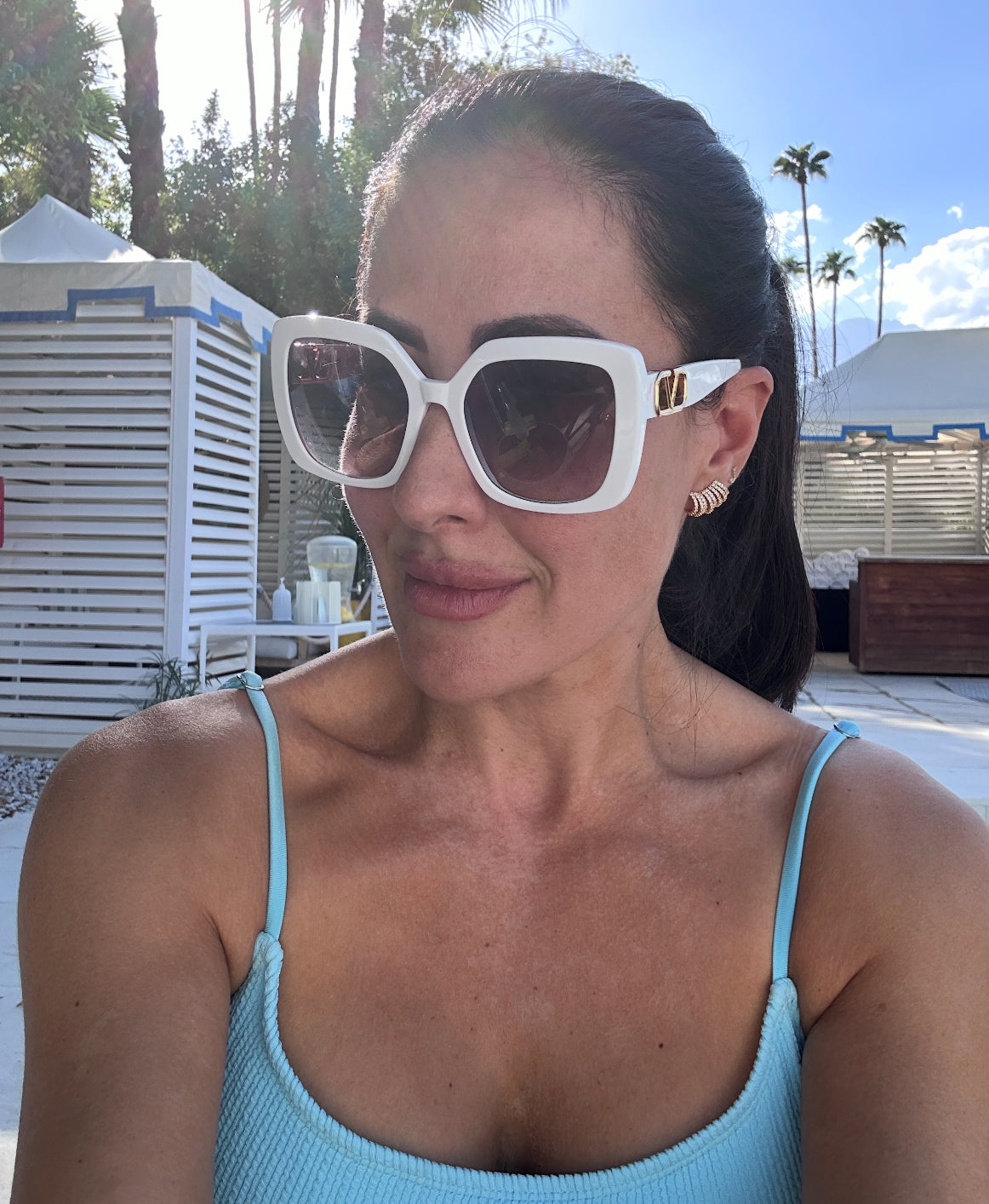 The Johanna: White Topaz Aligned Climber Earrings