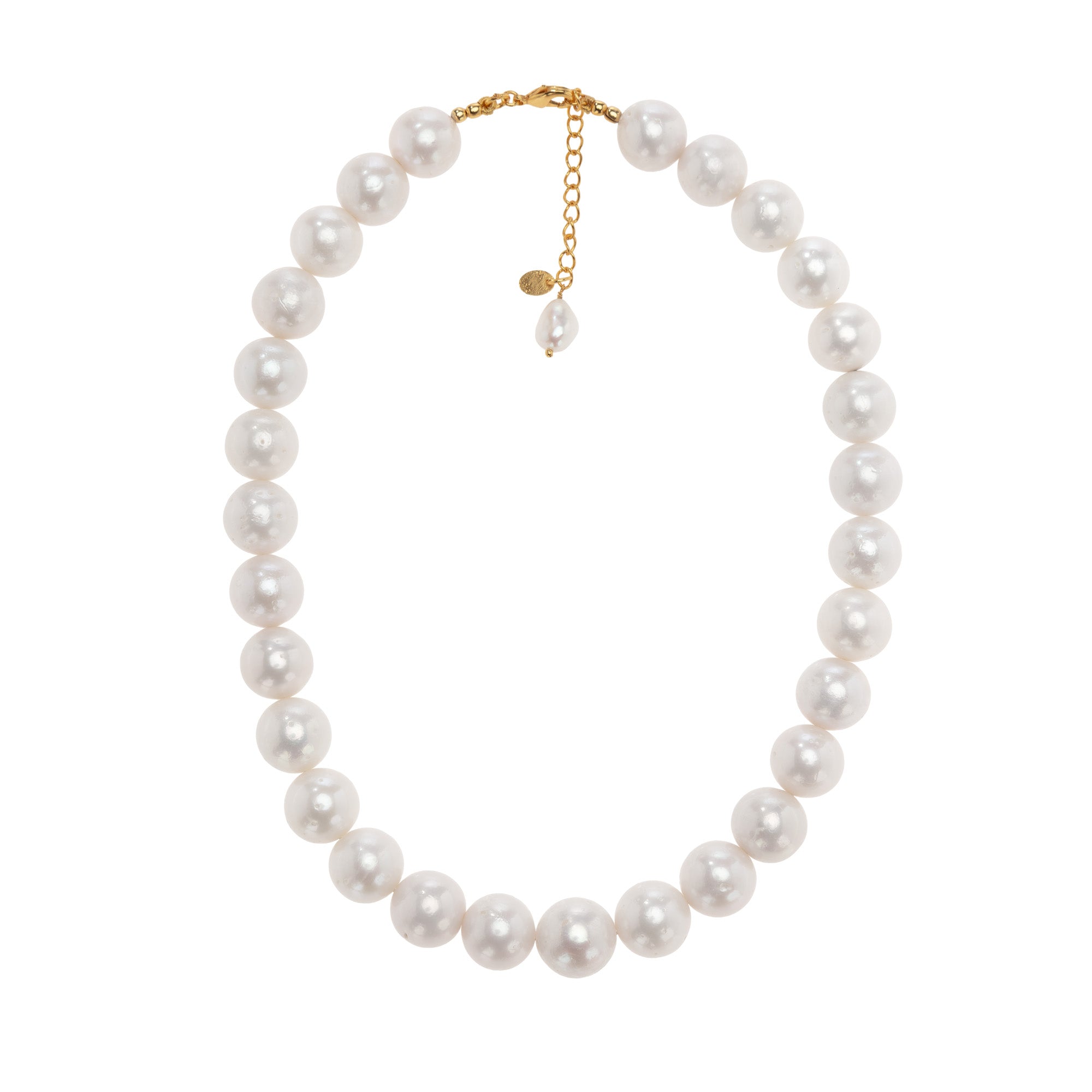The Mary: Large Round Freshwater Pearl Necklace: