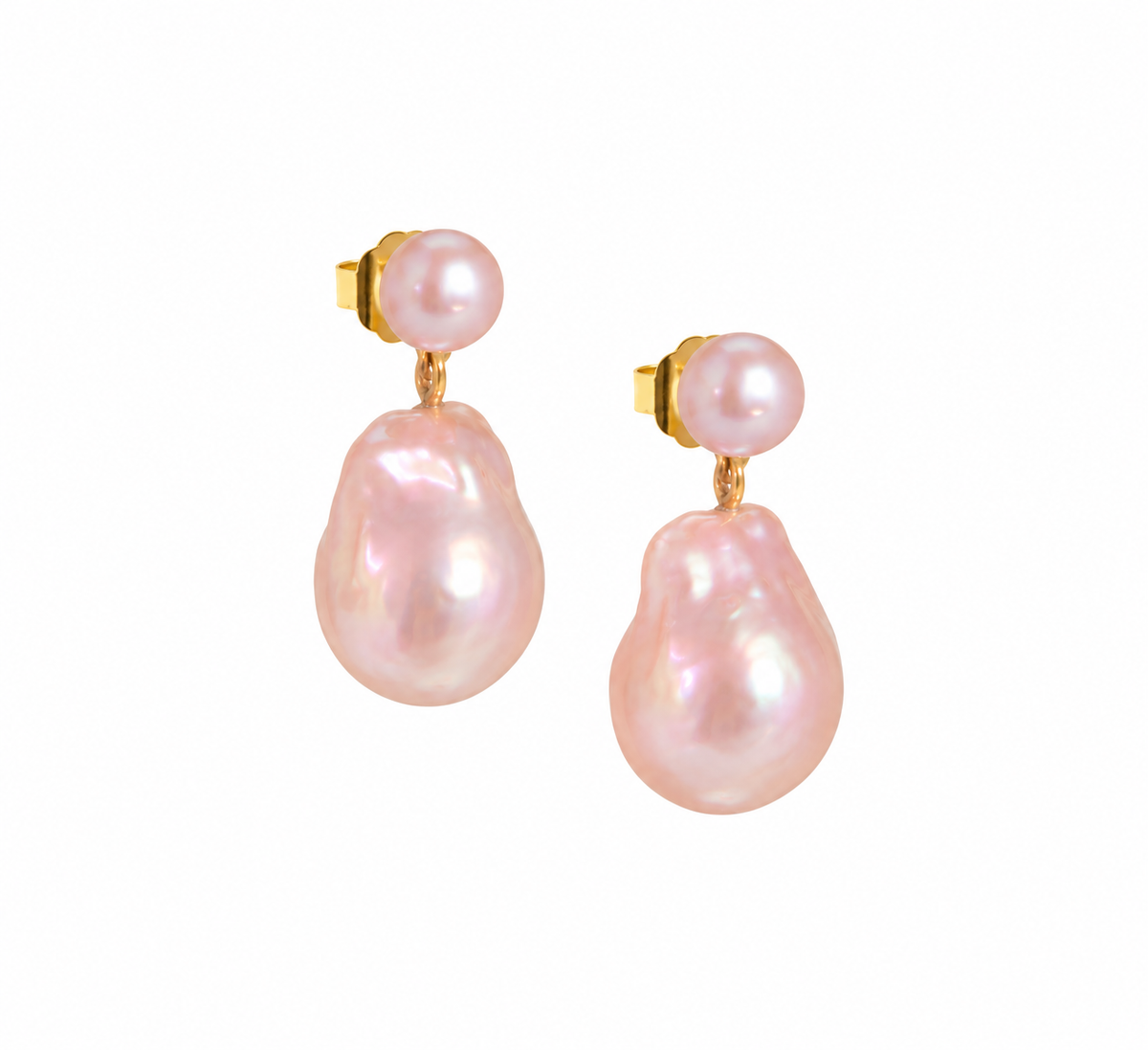Pink Baroque Pearl Drop Earrings: The Rosalia