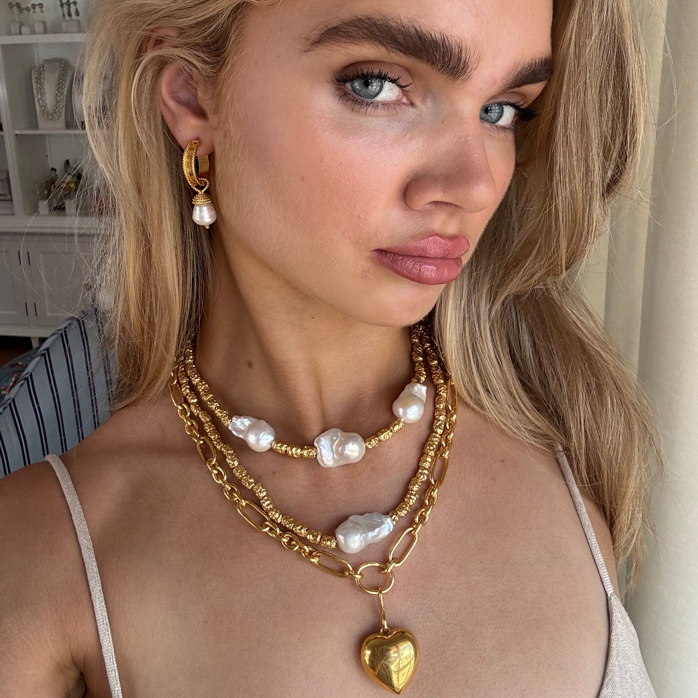 The Amina: Single Baroque Pearl Necklace