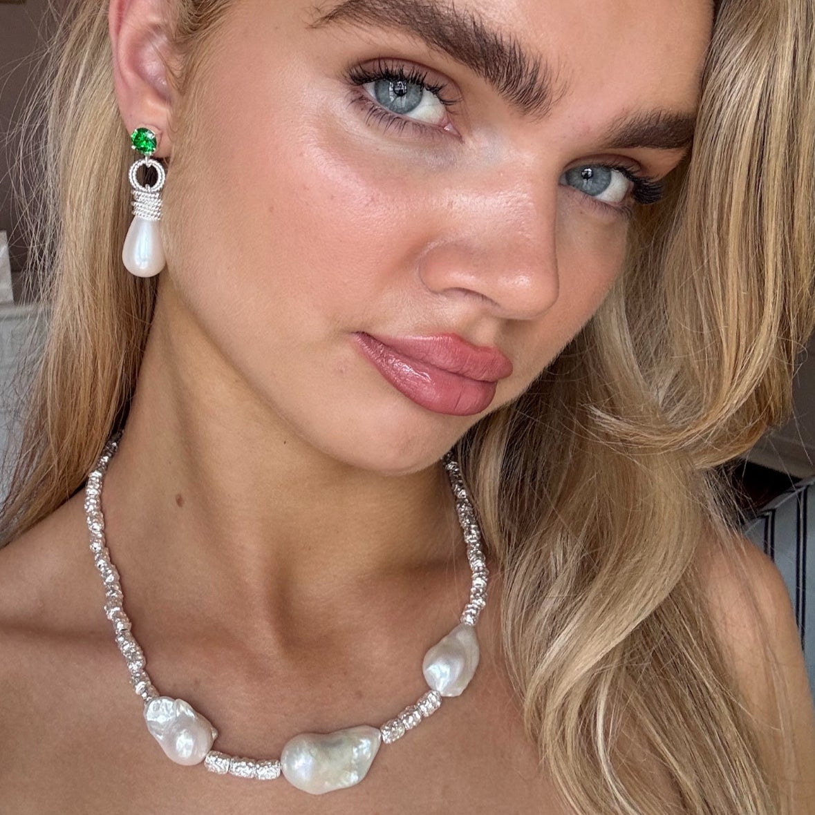 The Amari: 3 Baroque Pearl Necklace