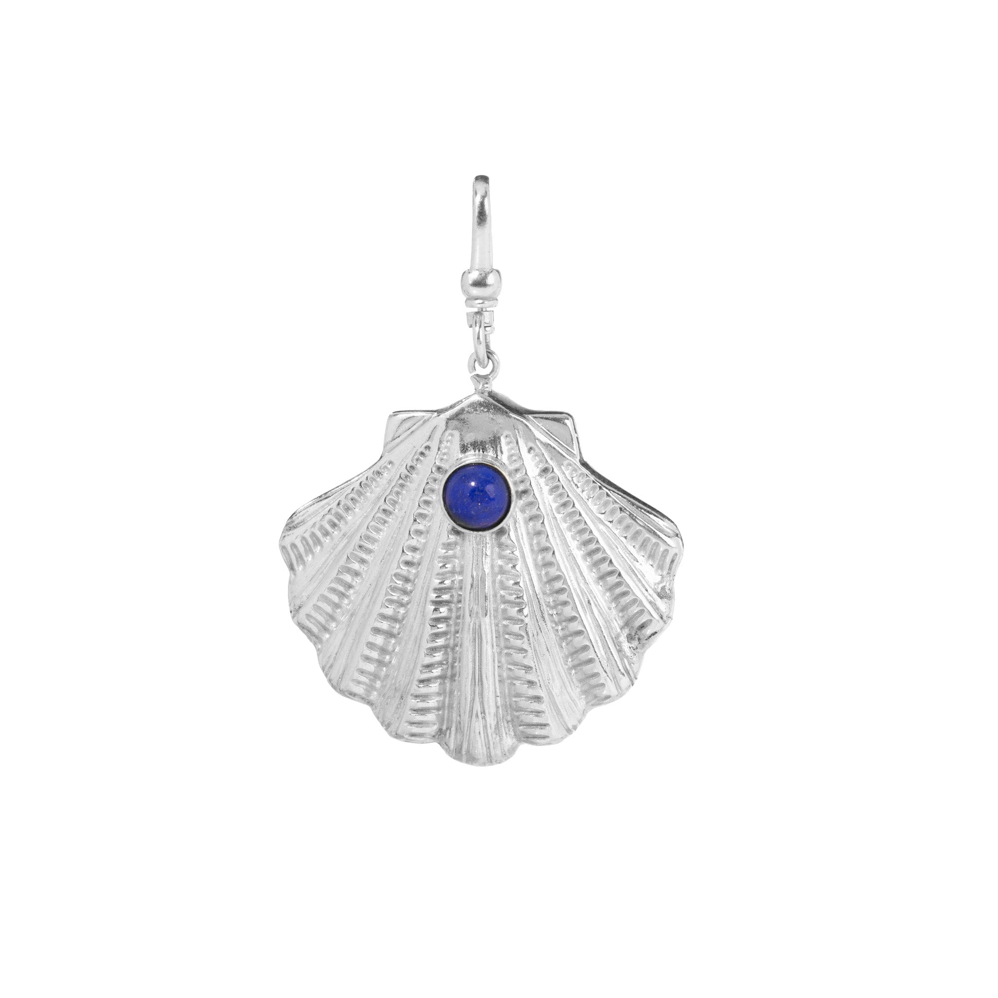 The Ariel: Lapis Lazuli & Pearl Reversible Shell Charm