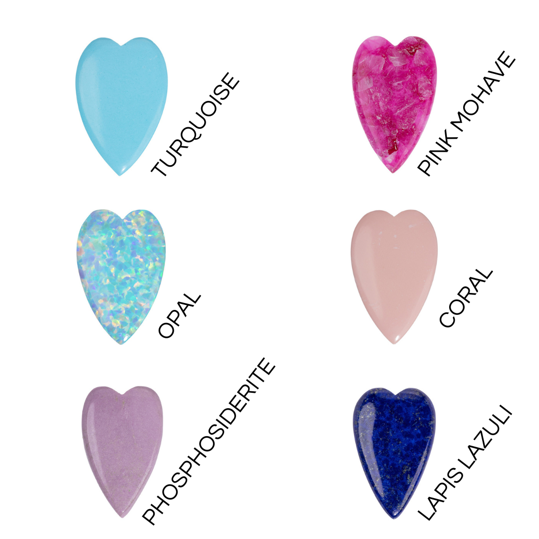 Large Elongated Heart Reversible Charms