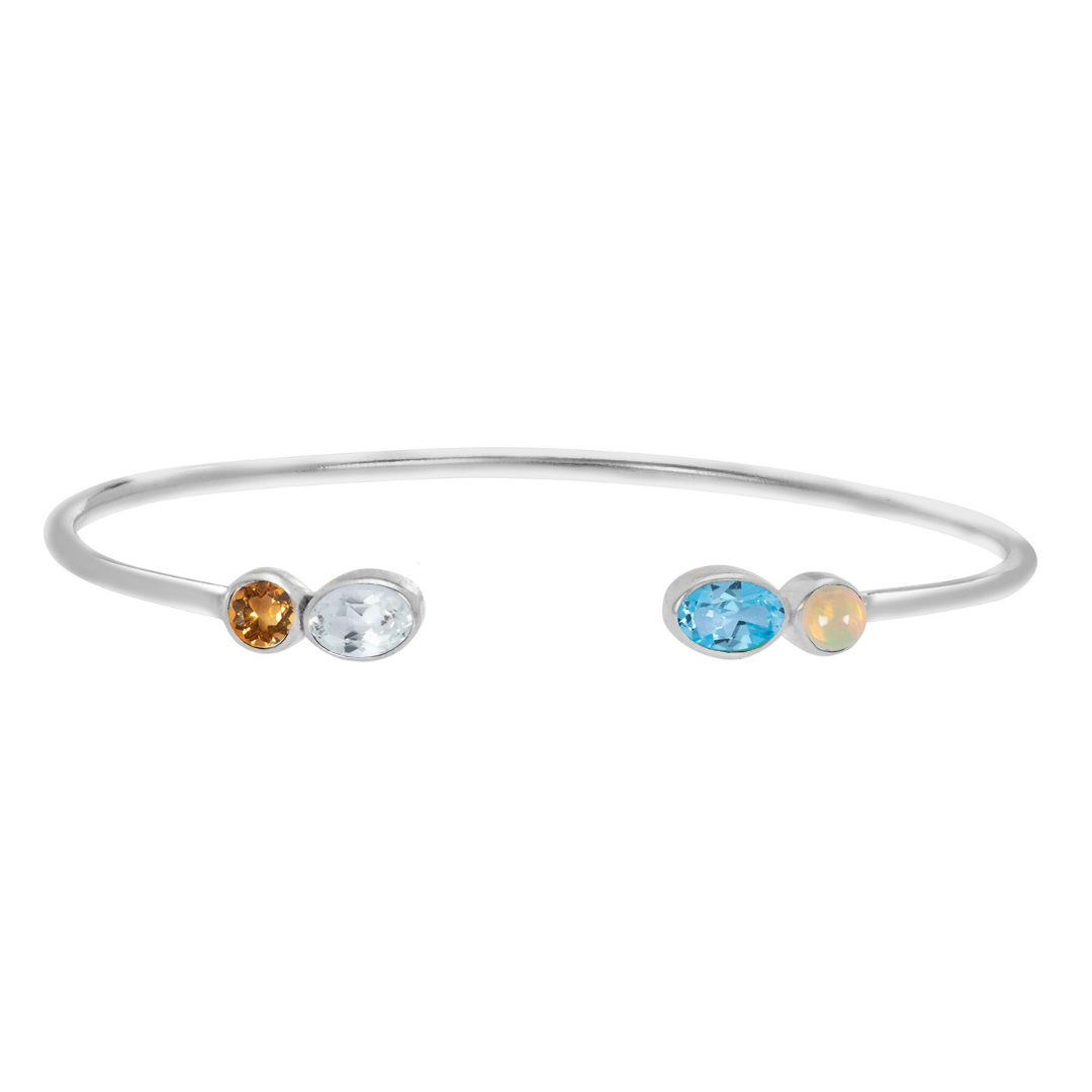 Personalised Birthstone Cuff (4 Gemstones)