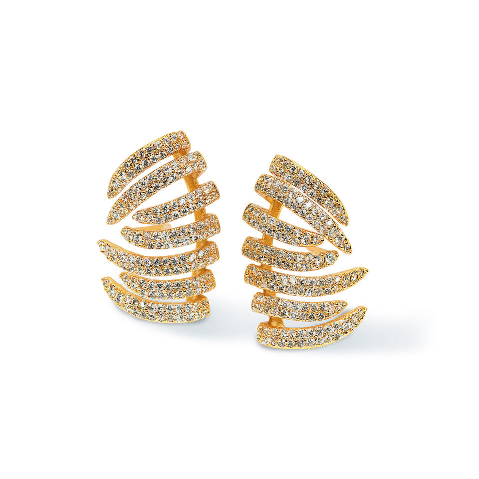 The Kirby: Cubic Zirconia Climber Earrings: