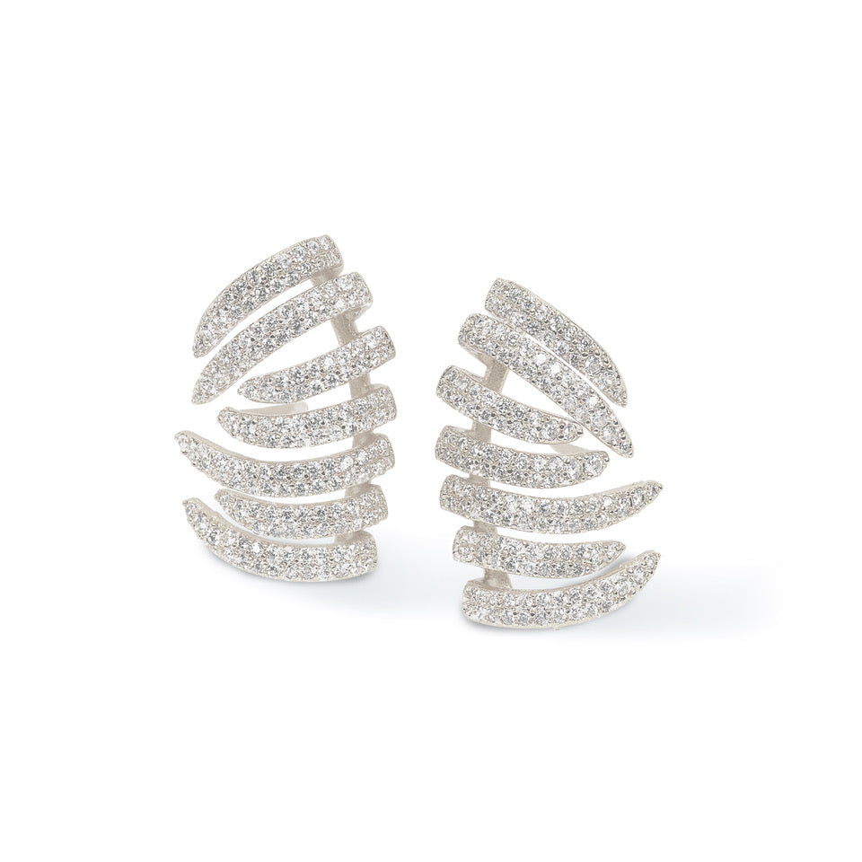 The Kirby: Cubic Zirconia Climber Earrings: