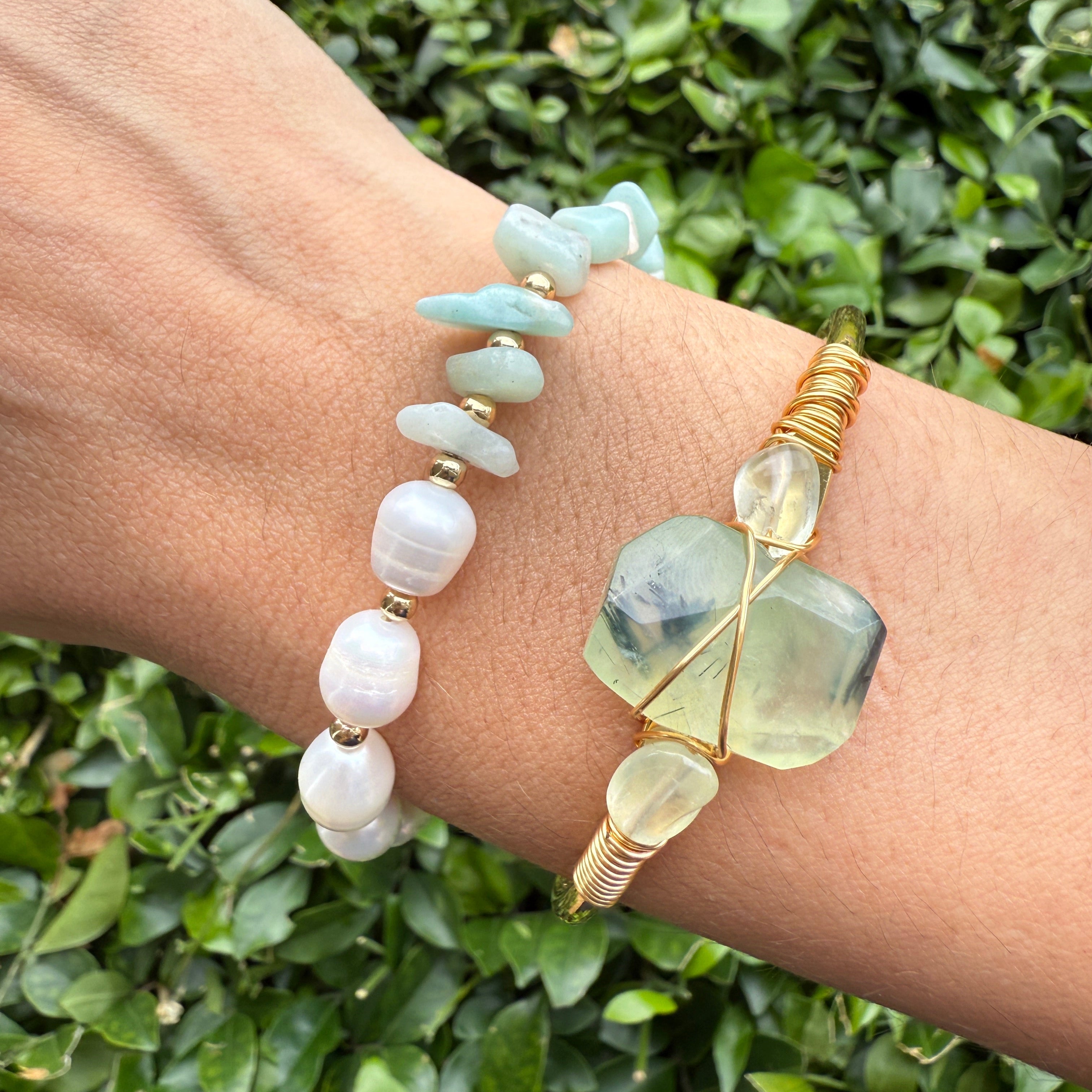 Large Green Amethysts Cuff: The Reva