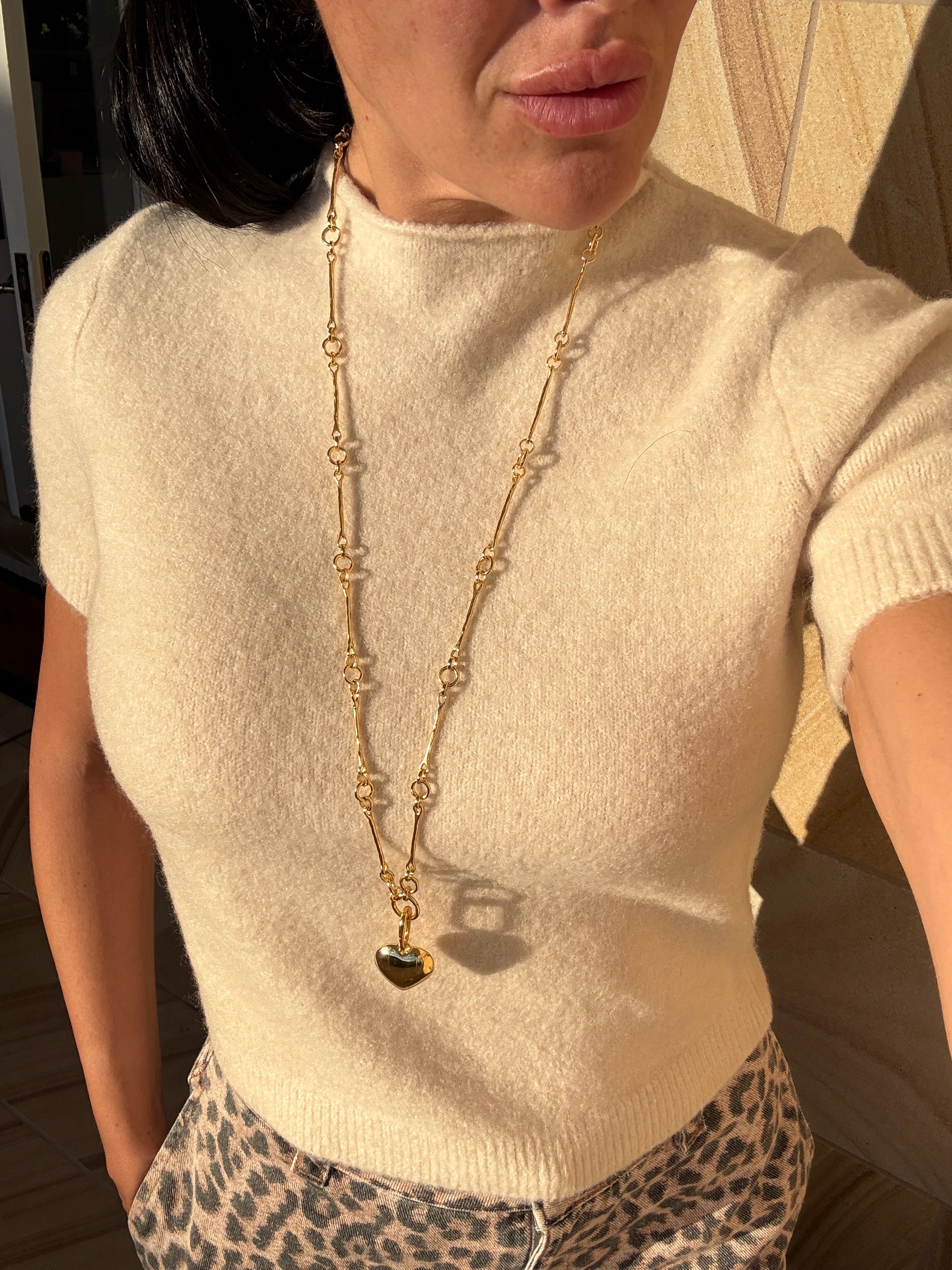 The Penelope: Long & Round Link T-Bar Necklace: