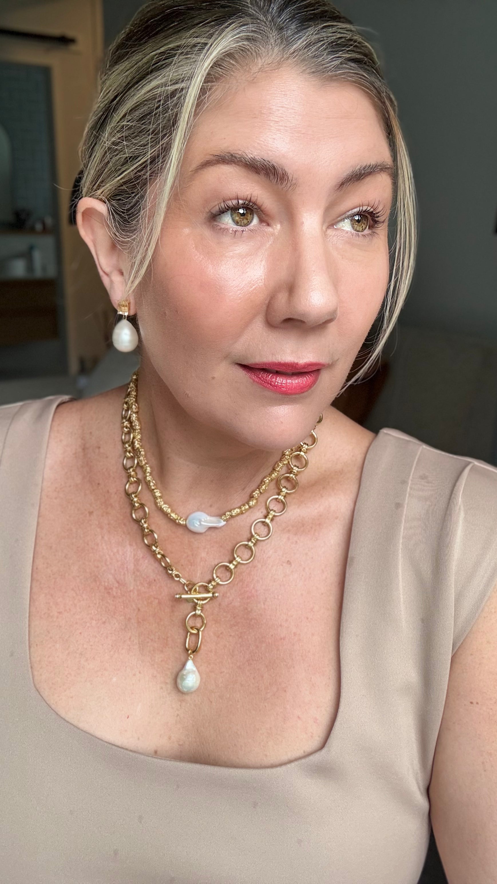 Single Baroque Pearl Necklace: The Amina