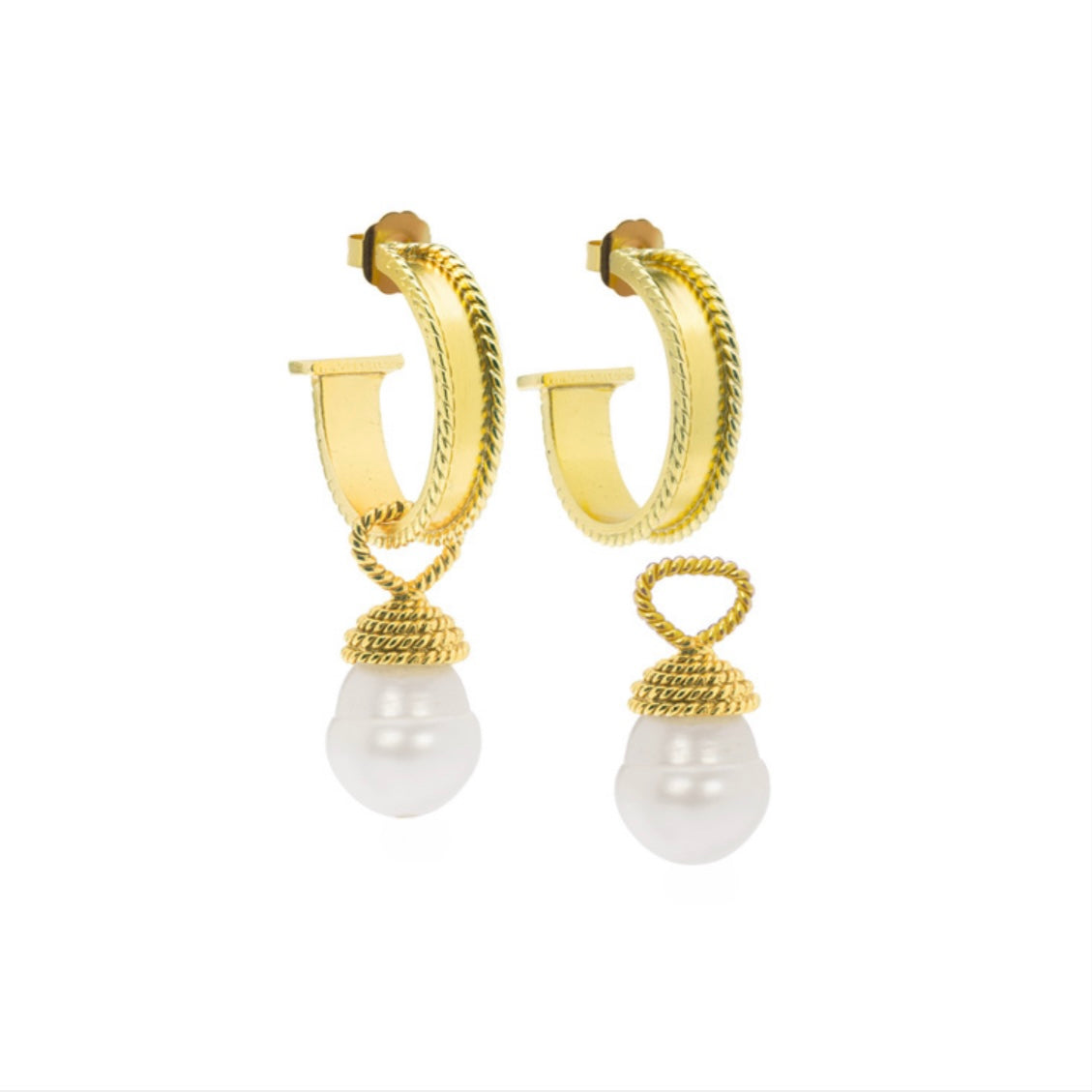 Gold Hoop with pearl charm: The Hazel