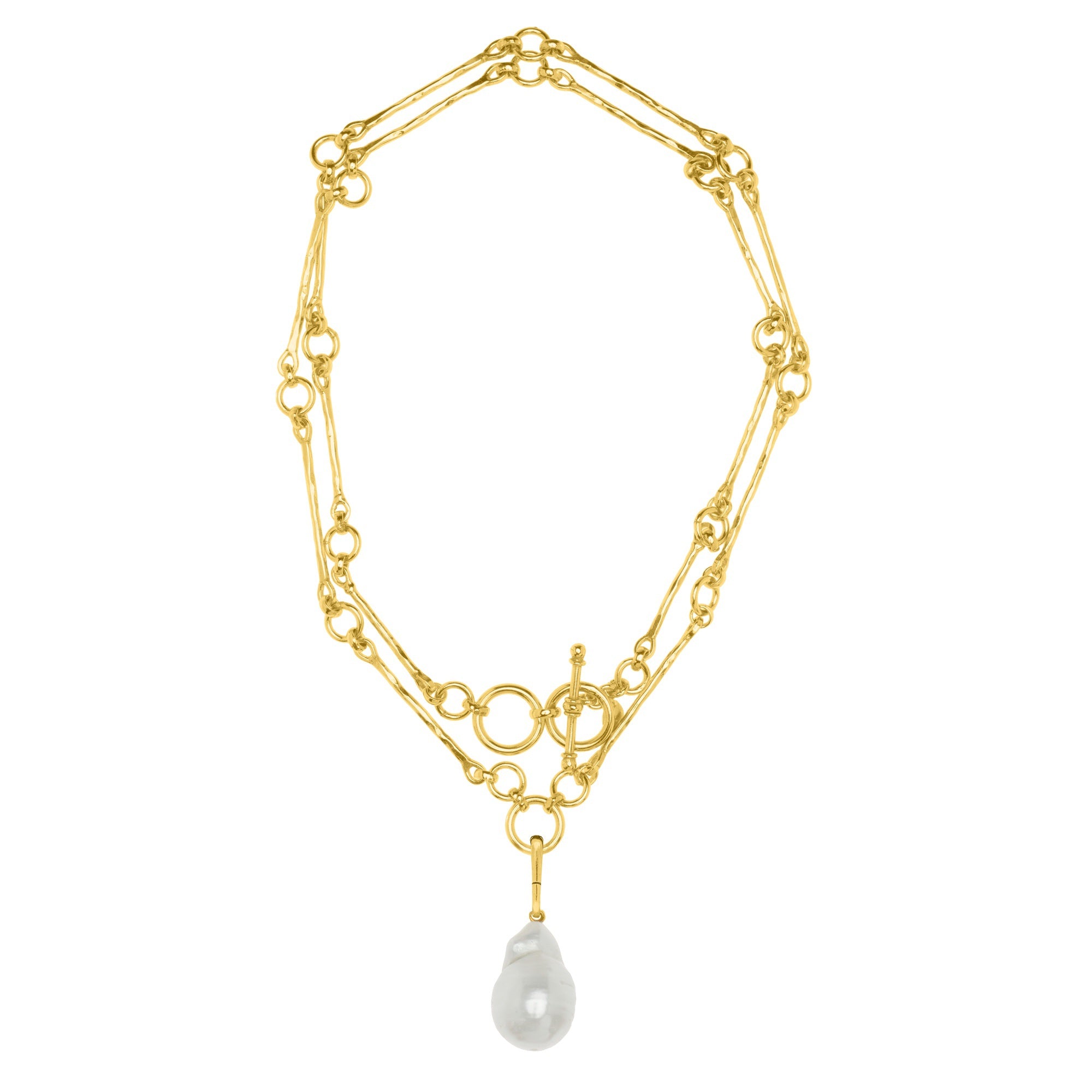 The Penelope: Long & Round Link T-Bar Necklace: