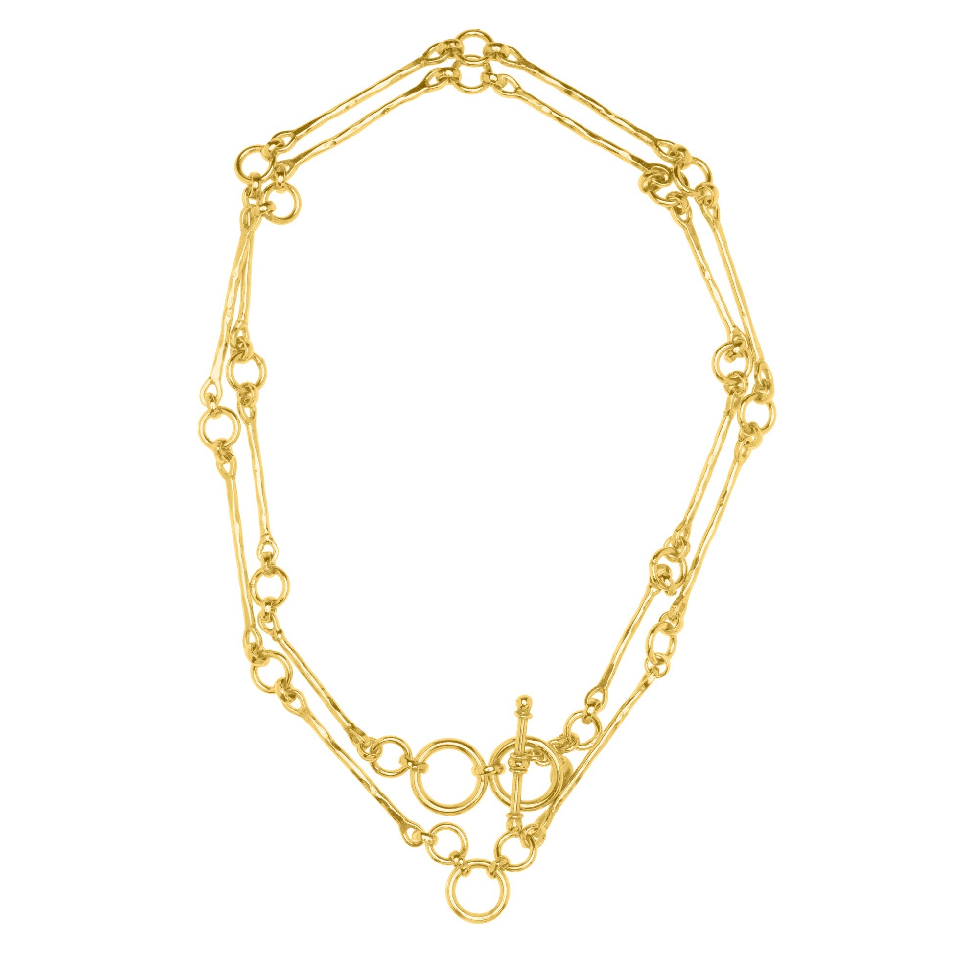 The Penelope: Long & Round Link T-Bar Necklace: