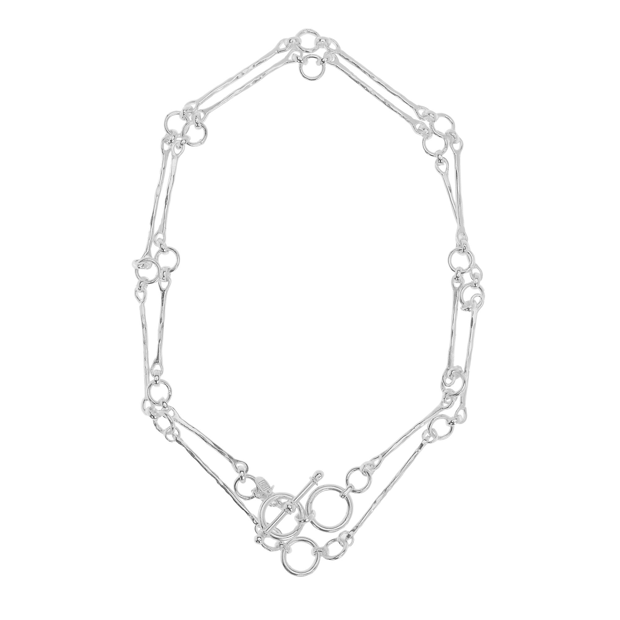 The Penelope: Long & Round Link T-Bar Necklace: