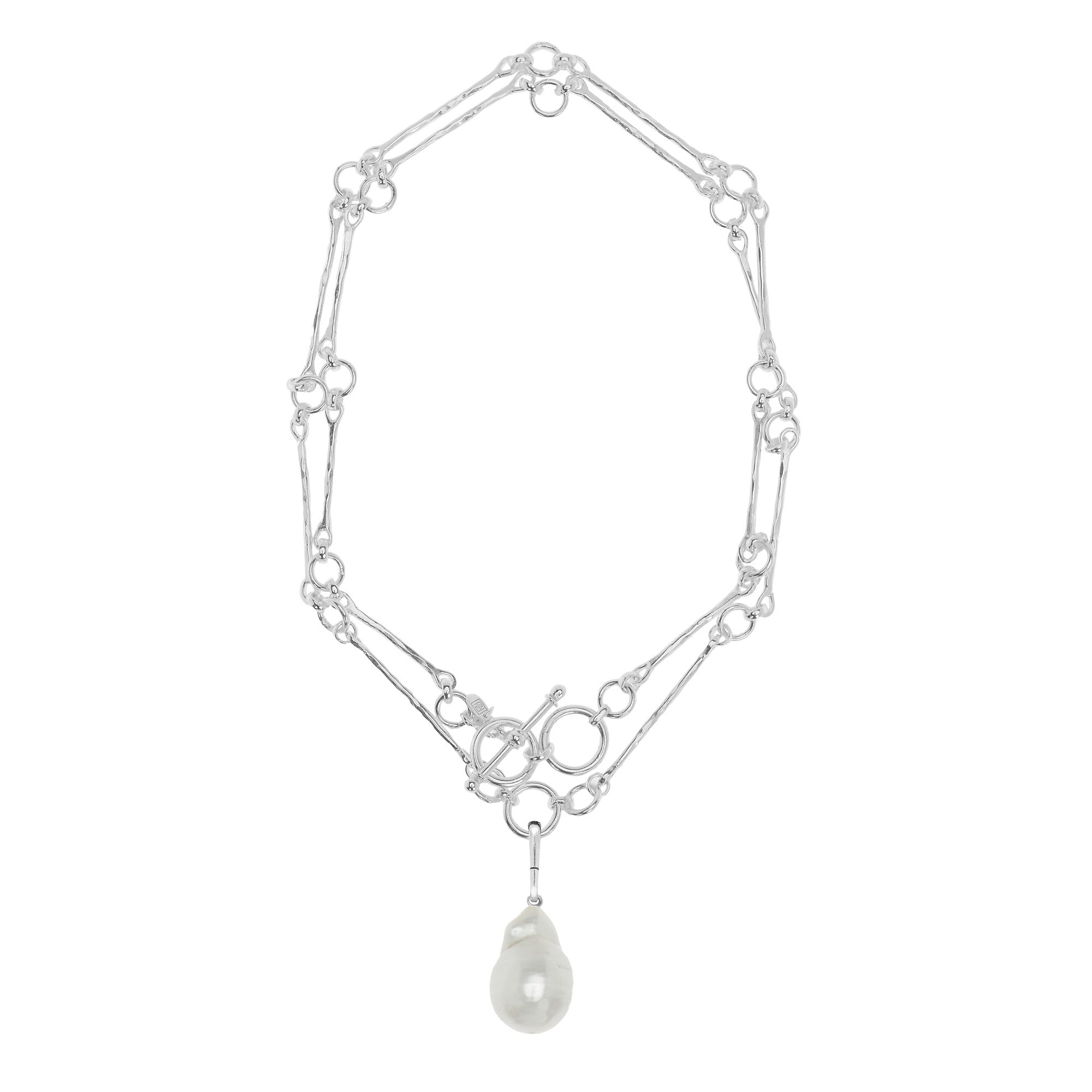 The Penelope: Long & Round Link T-Bar Necklace: