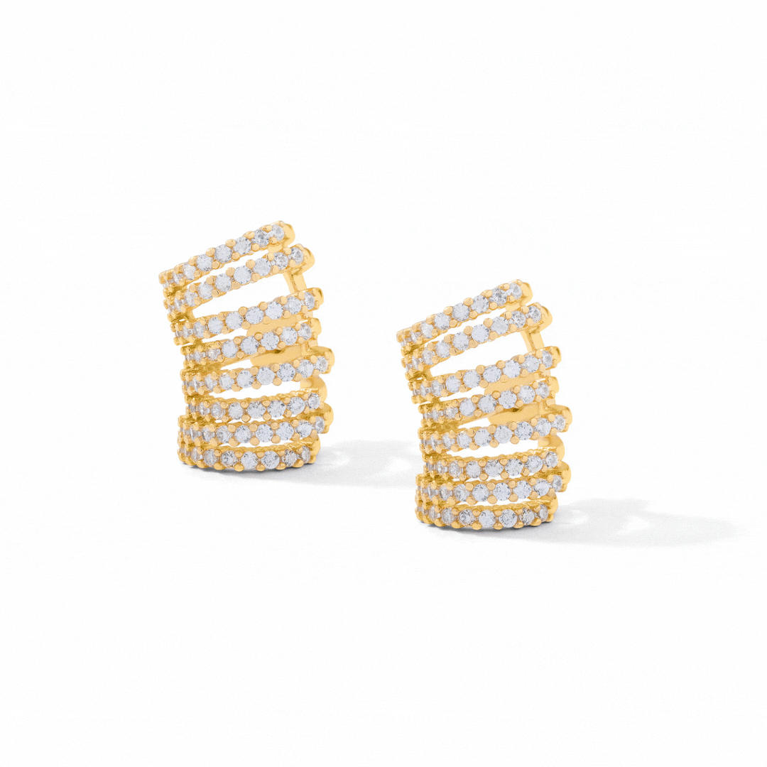 The Johanna: White Topaz Aligned Climber Earrings