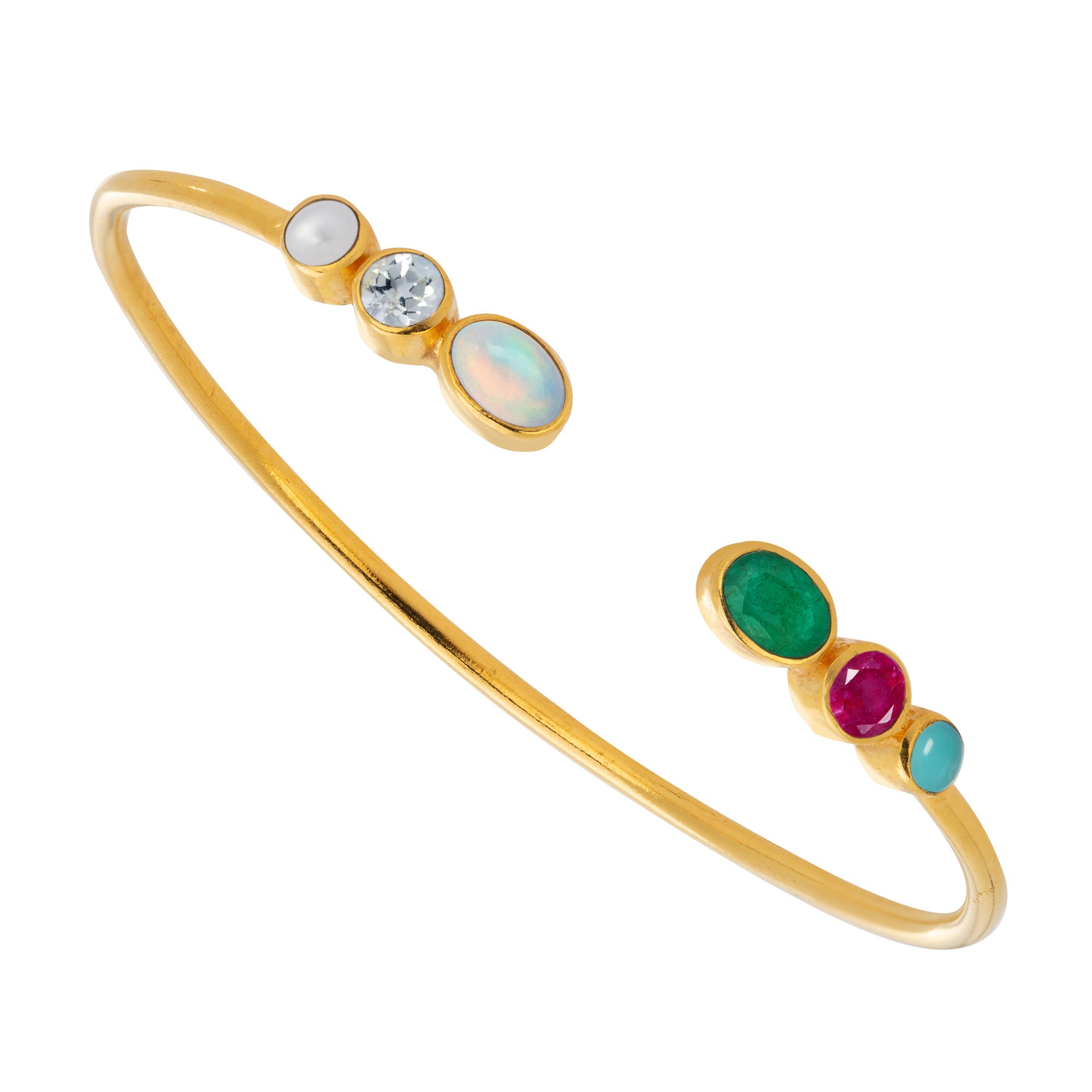 Personalised Birthstone Cuff (6 Gemstones)