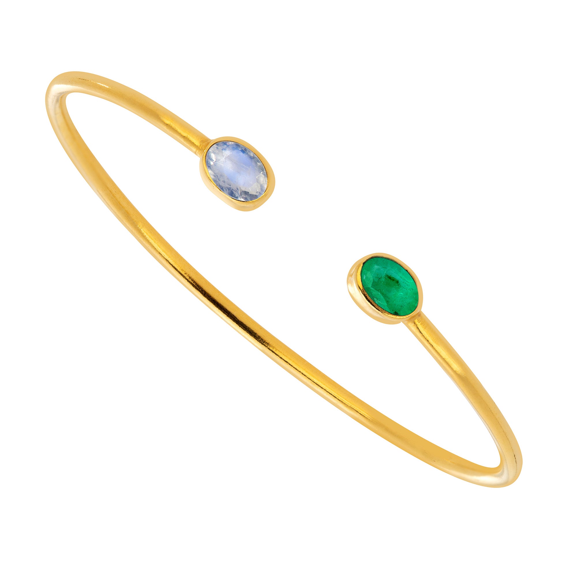 Personalised Birthstone Cuff (2 Gemstones)