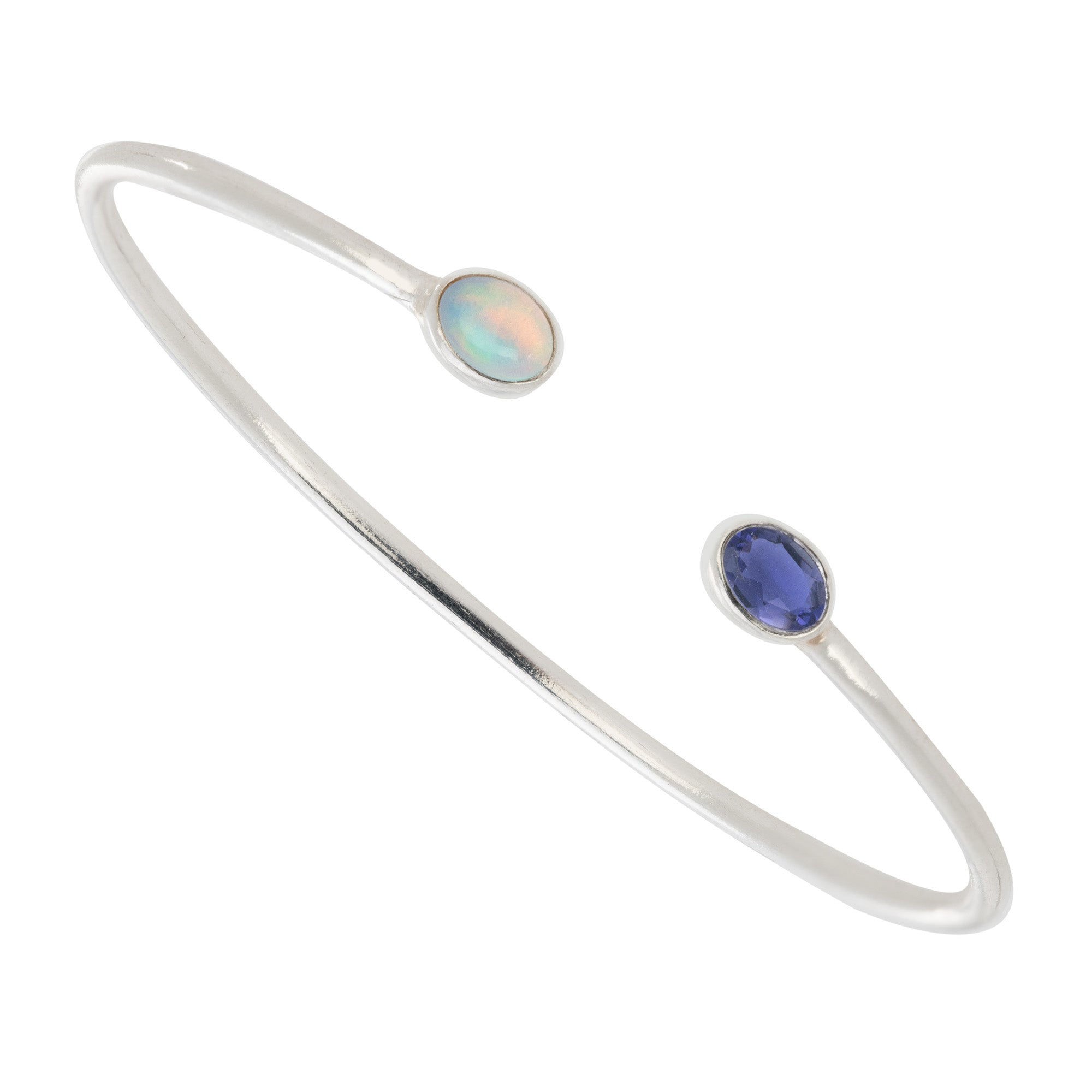 Personalised Birthstone Cuff (2 Gemstones)