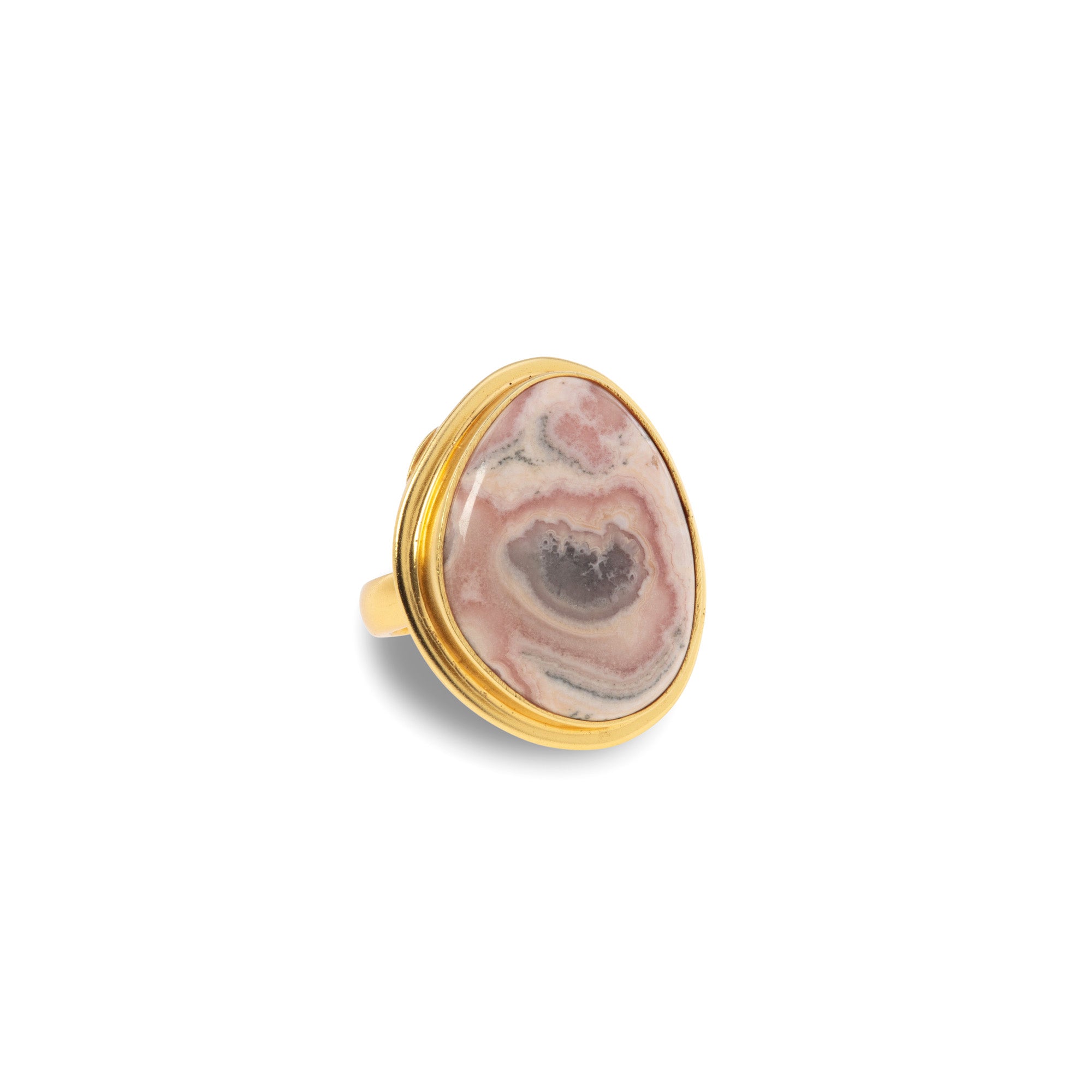 One Of A Kind 18k Gold Vermeil Rhodochrosite Ring