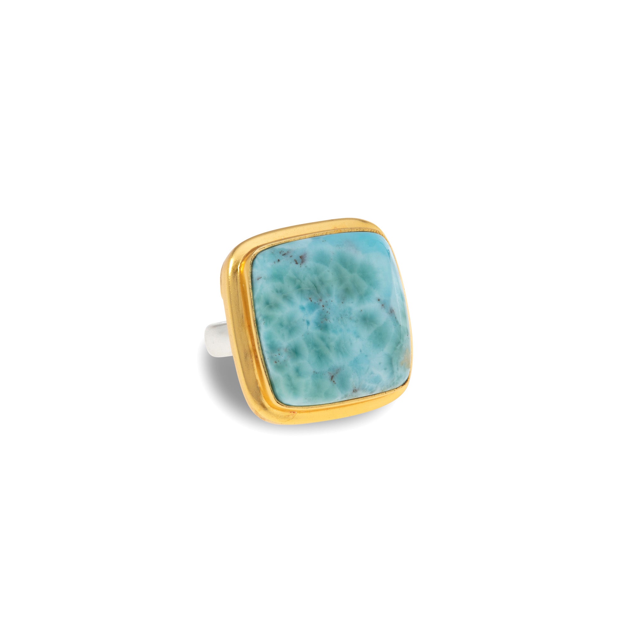 One Of A Kind 18k Gold Vermeil Larimar Ring
