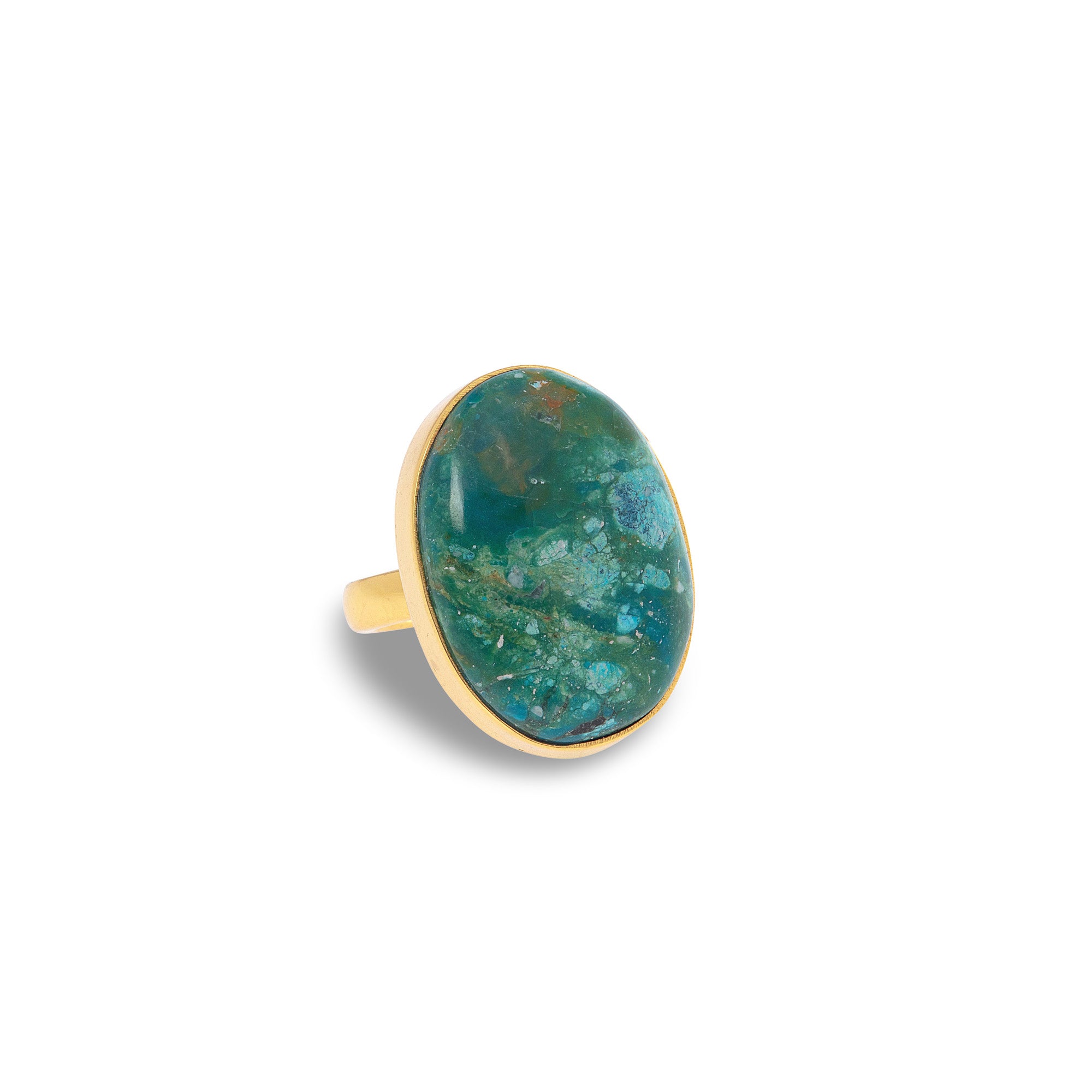 18k Gold Vermeil One Of A Kind Ring Chrysocolla
