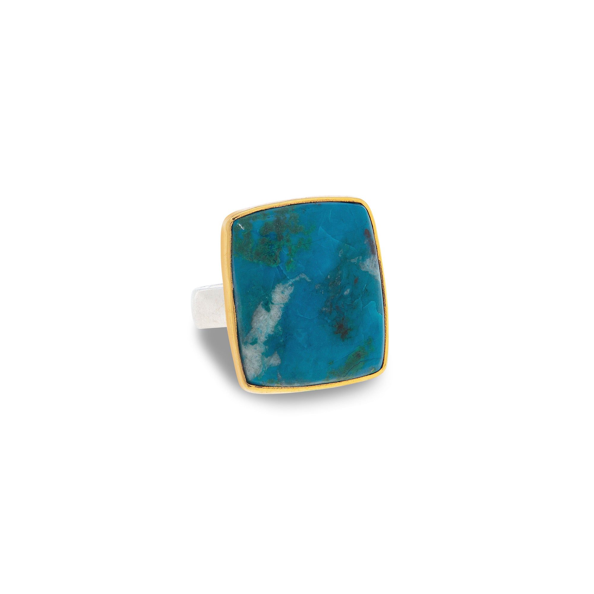 18k Gold Vermeil One Of A Kind Ring Chrysocolla