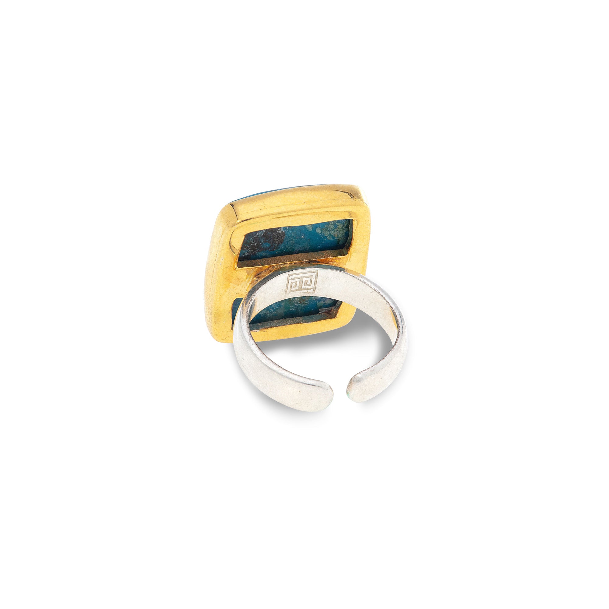 18k Gold Vermeil One Of A Kind Ring Chrysocolla
