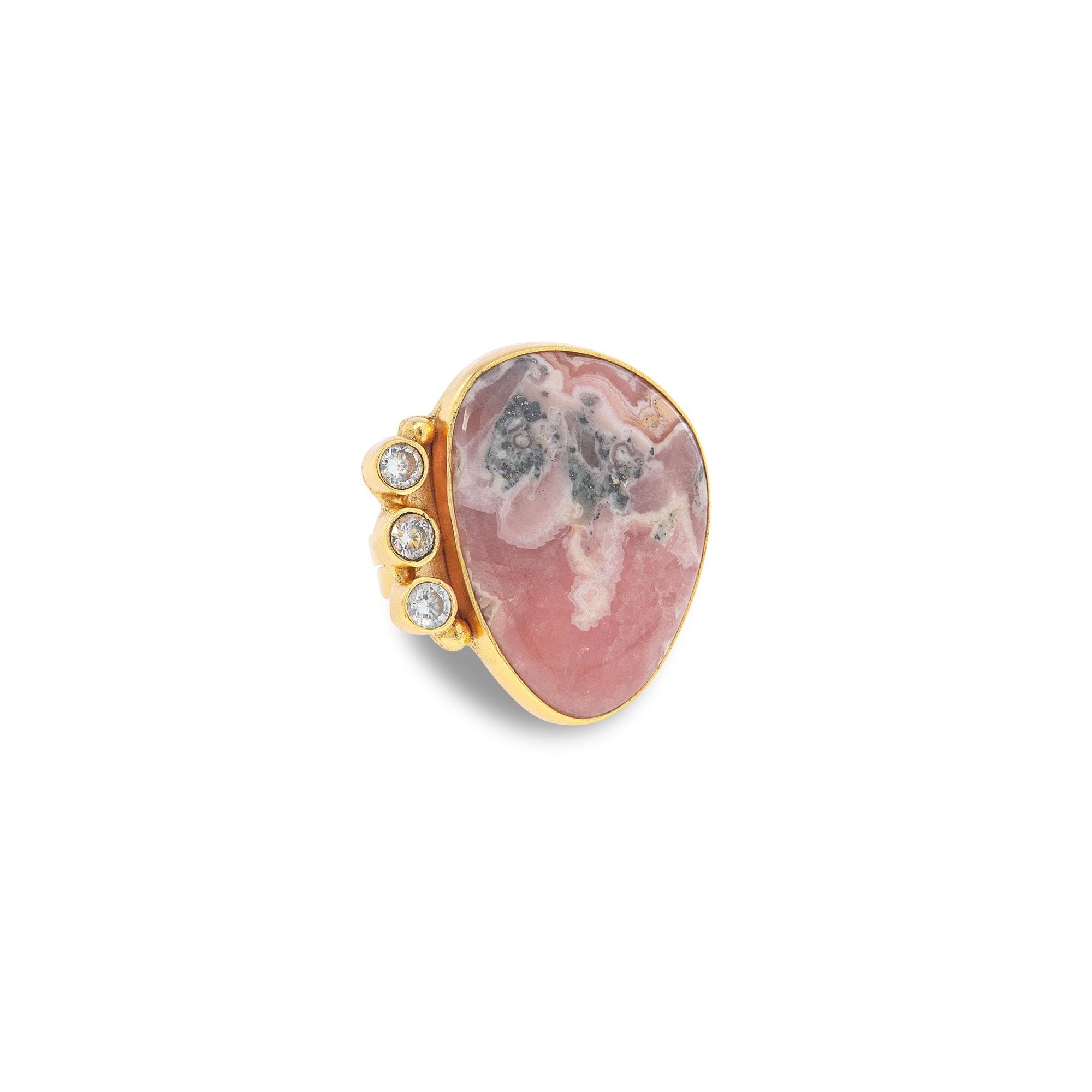 One Of A Kind 18k Gold Vermeil Rhodochrosite Ring