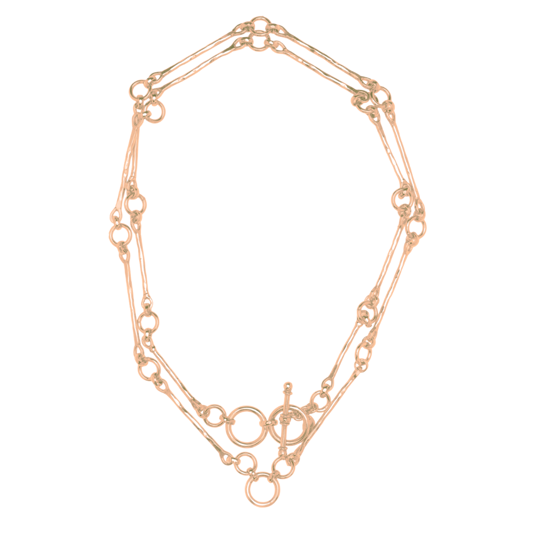 The Penelope: Long & Round Link T-Bar Necklace: