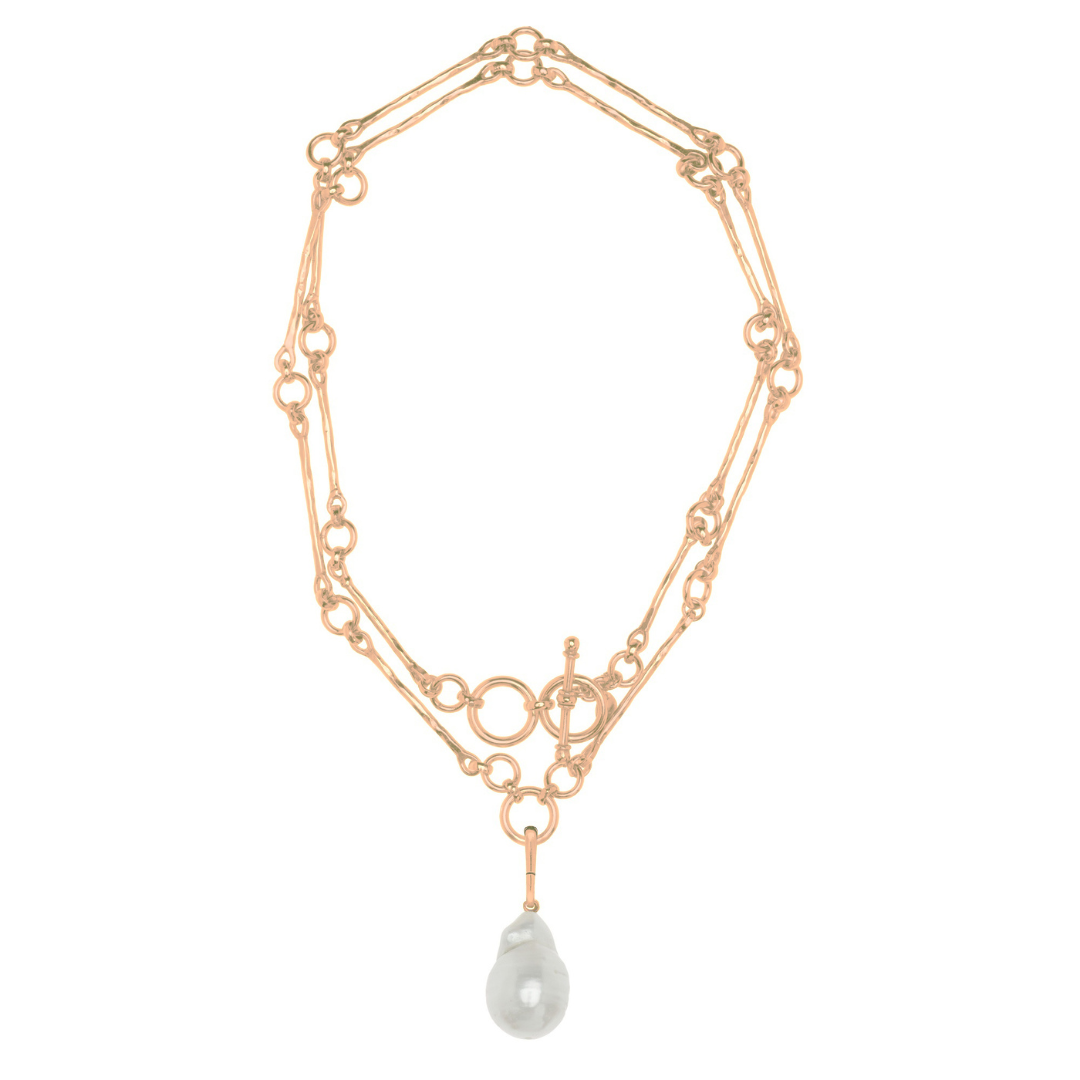 The Penelope: Long & Round Link T-Bar Necklace: